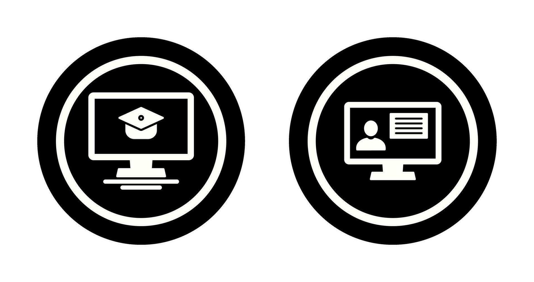 Online Course and distance Icon vector