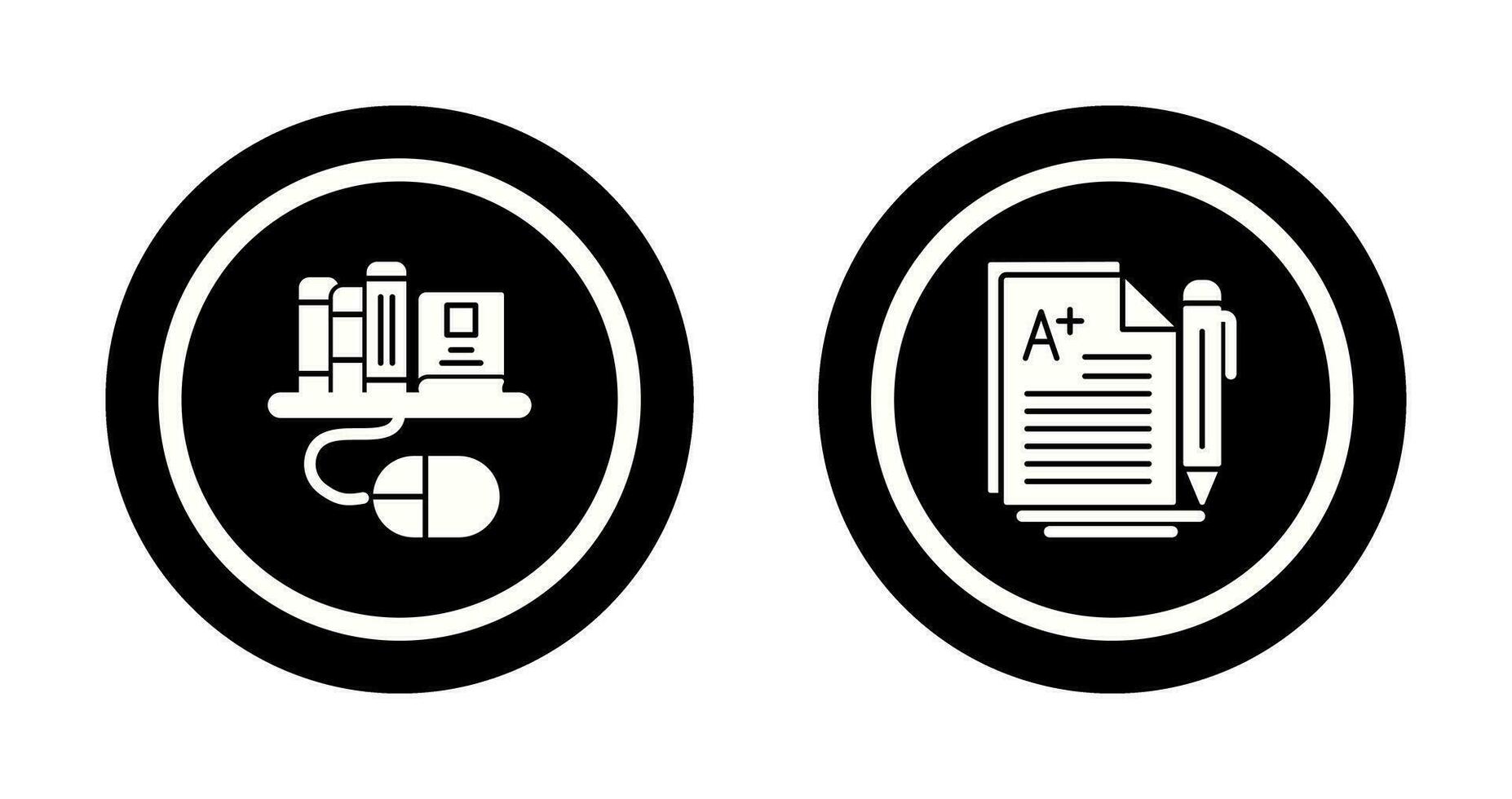 Digital Library and Essay Icon vector