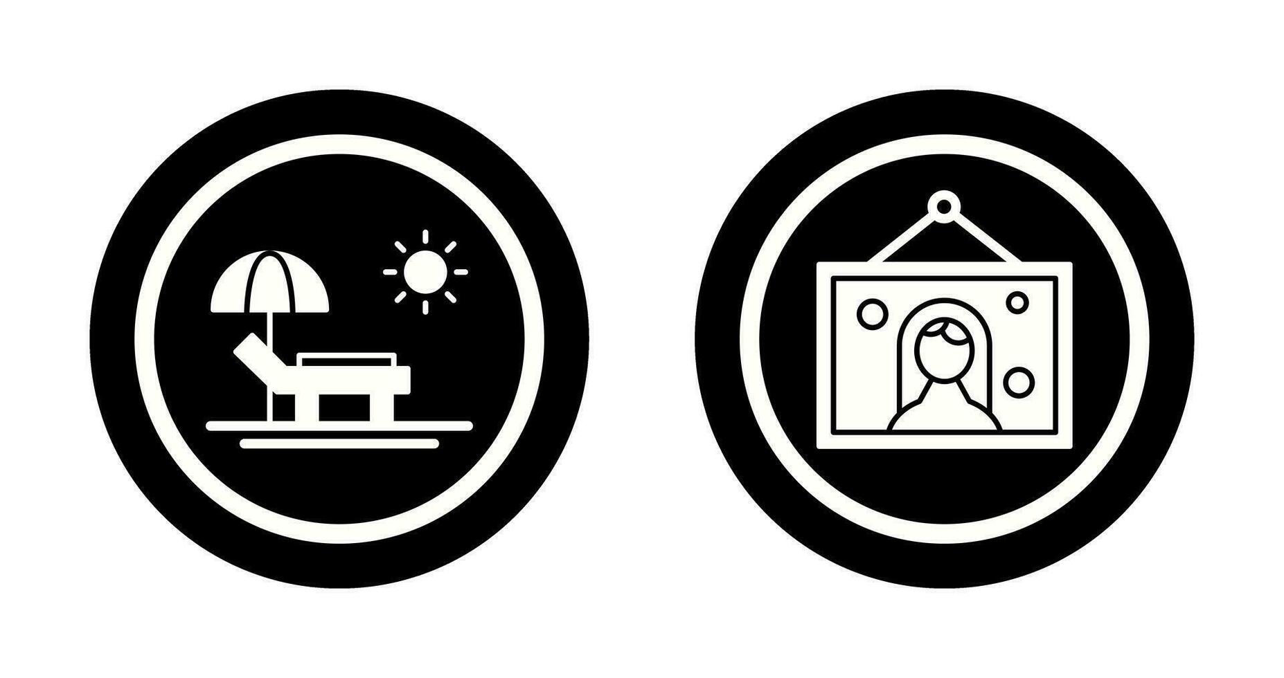 Hammock and Wedding Photo Icon vector