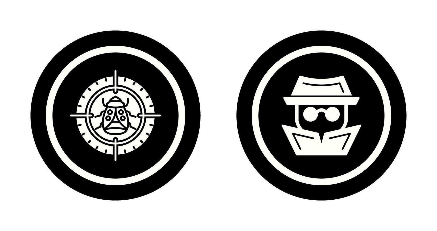 Bug Target and Hacker Icon vector