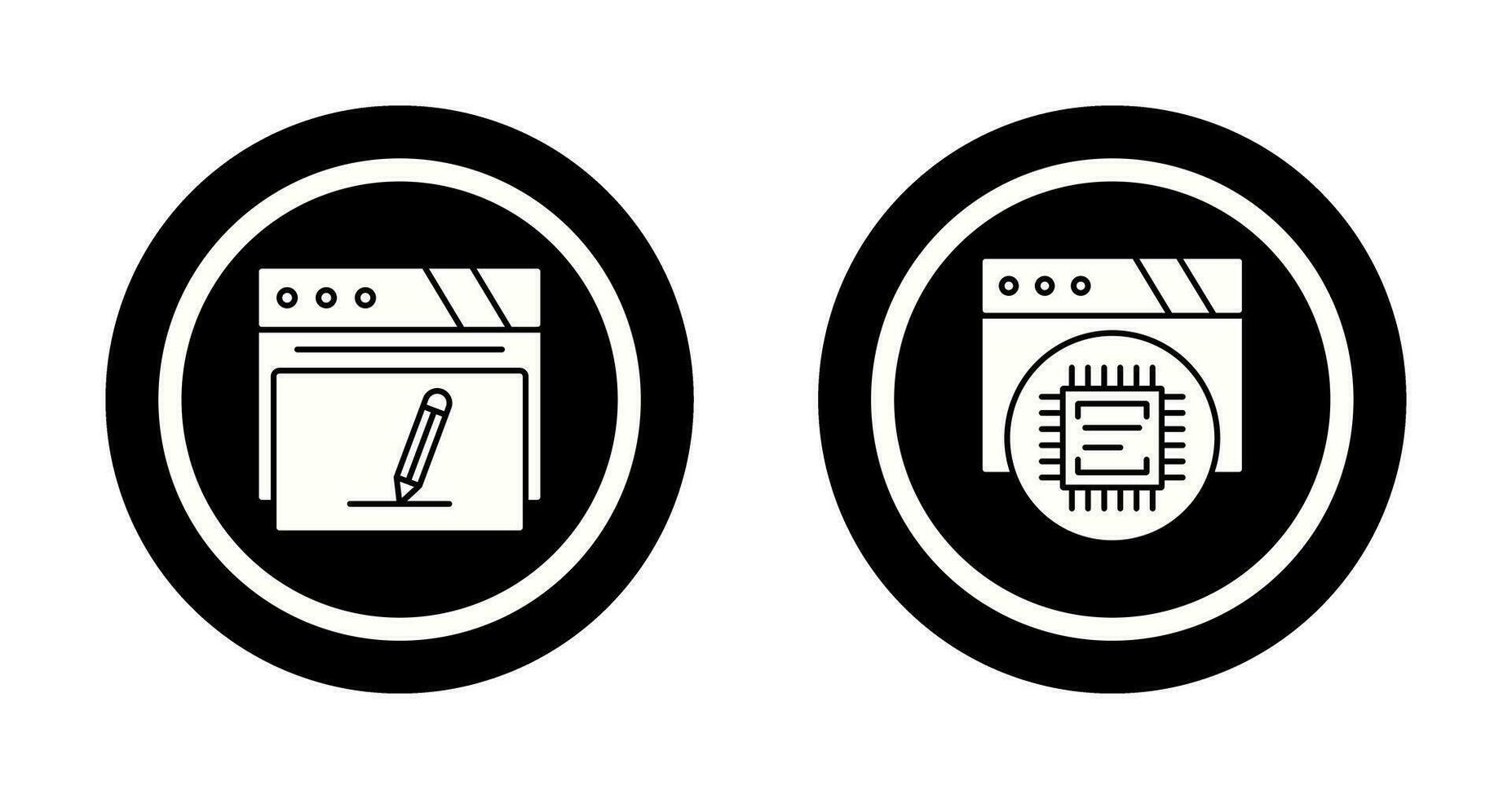 Edit and Cpu Icon Icon vector