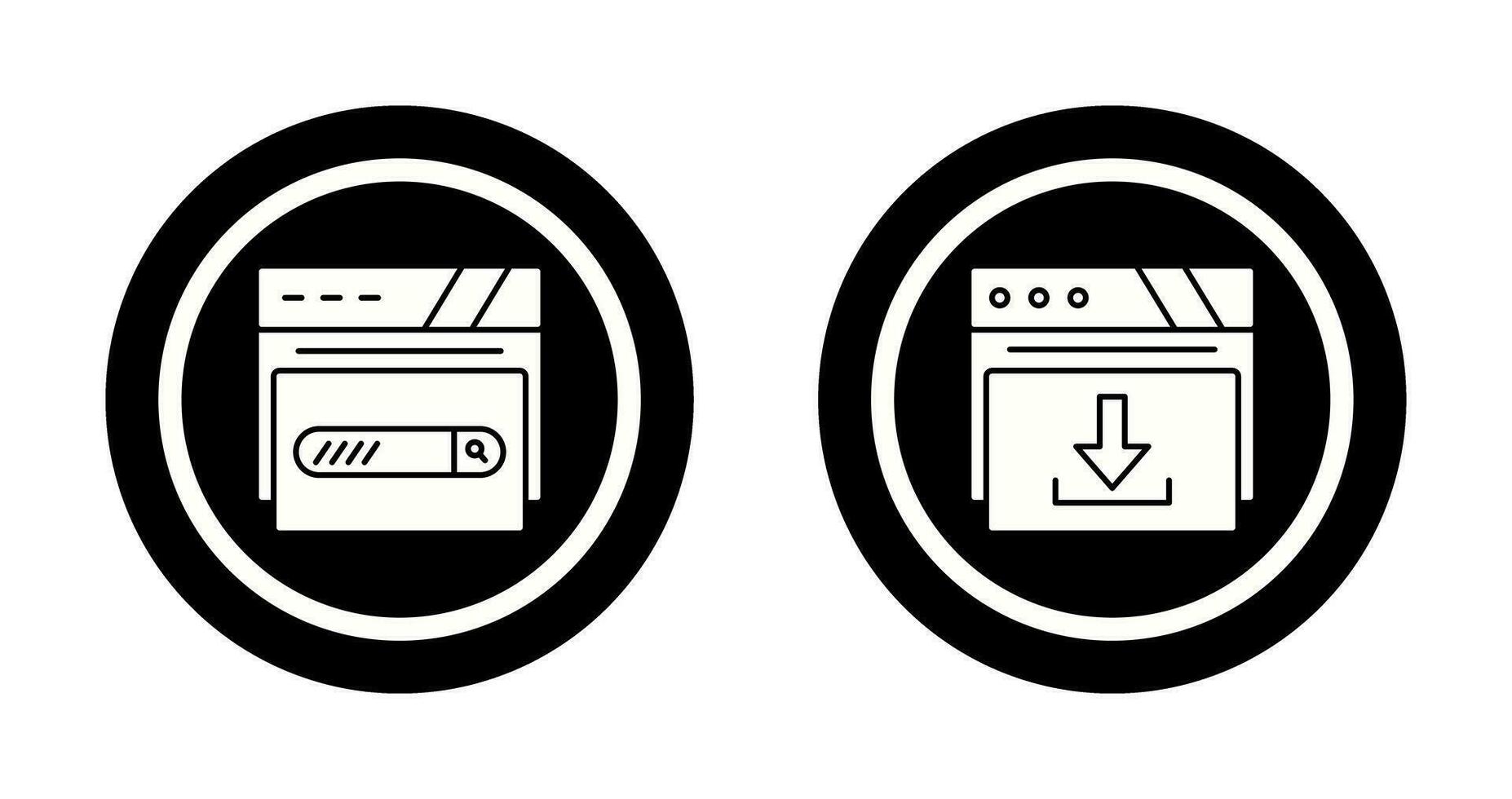 Search Bar and Download Icon vector