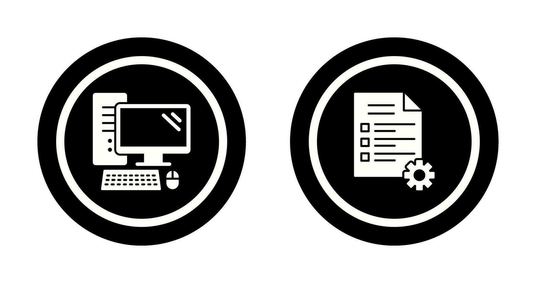Computer and Test Icon vector