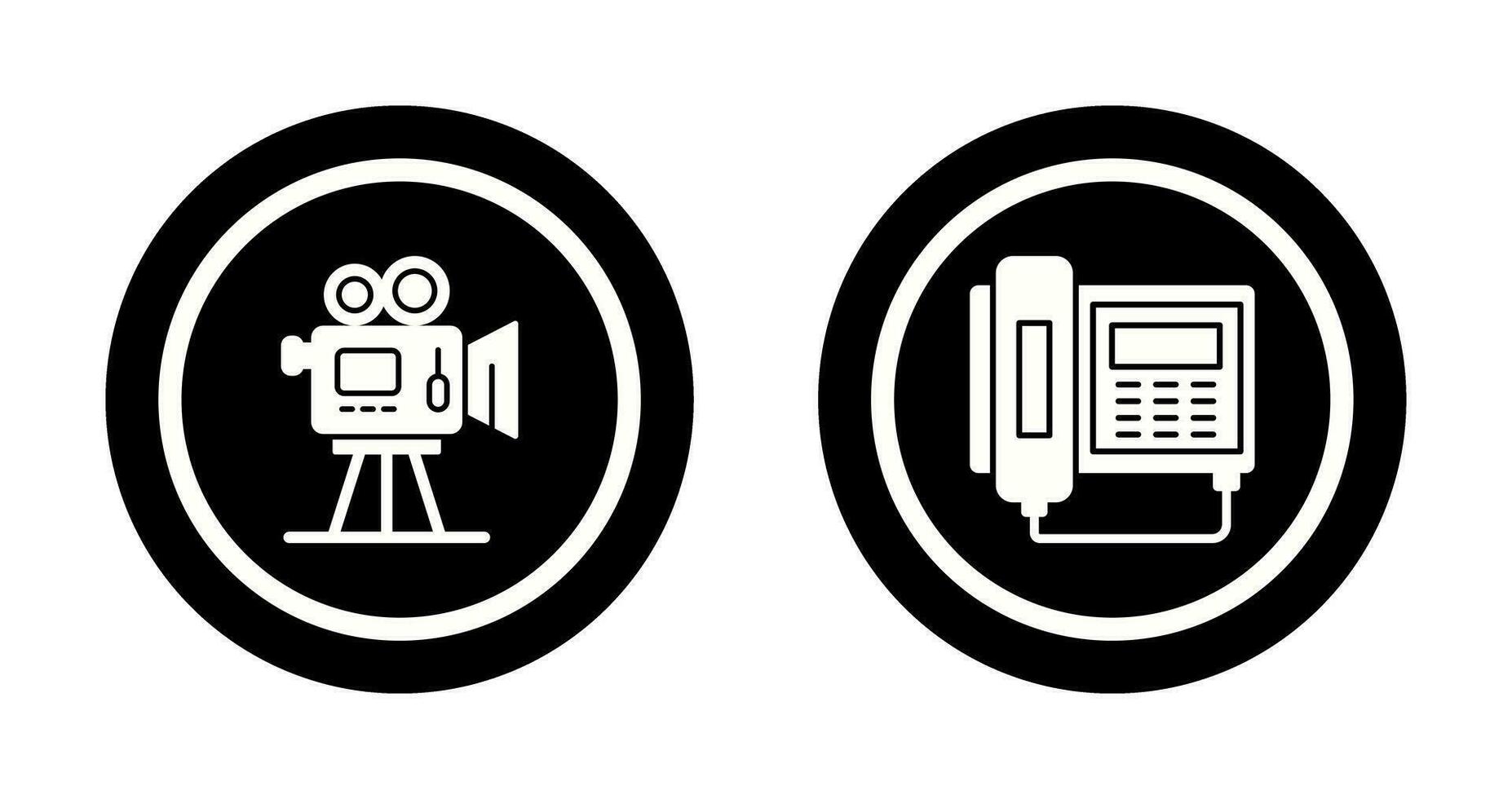 película cámara y teléfono icono vector