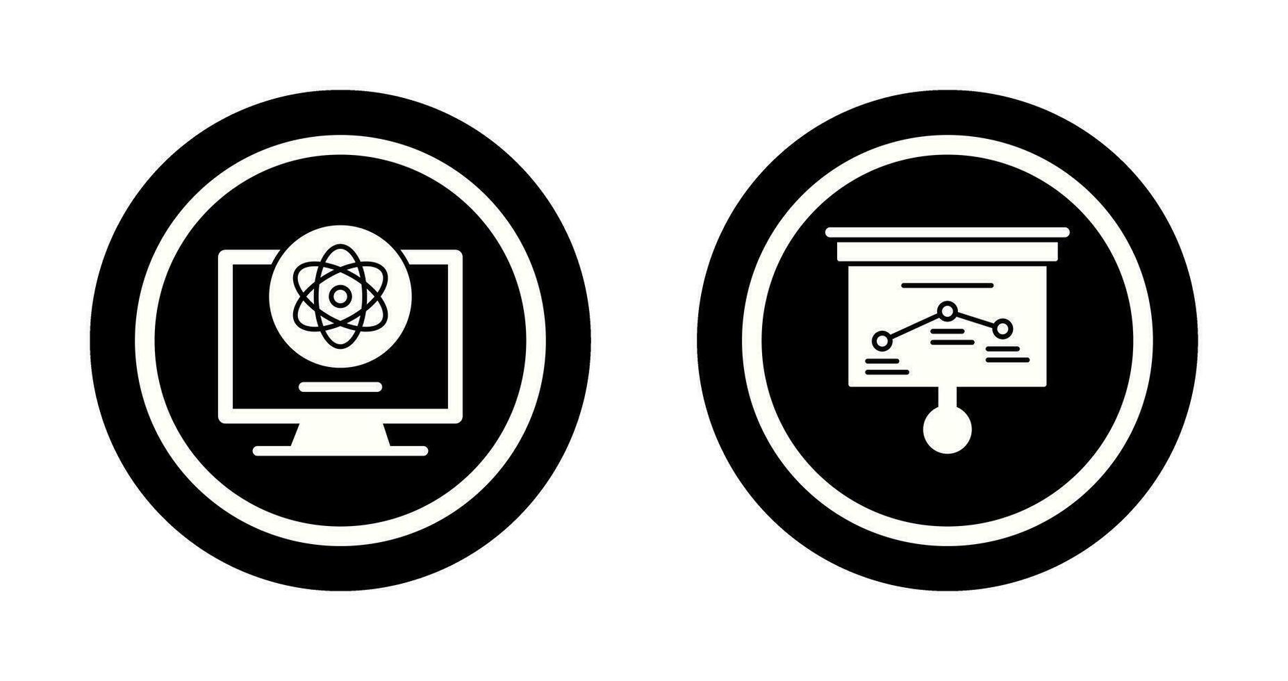 átomo y estrategia icono vector