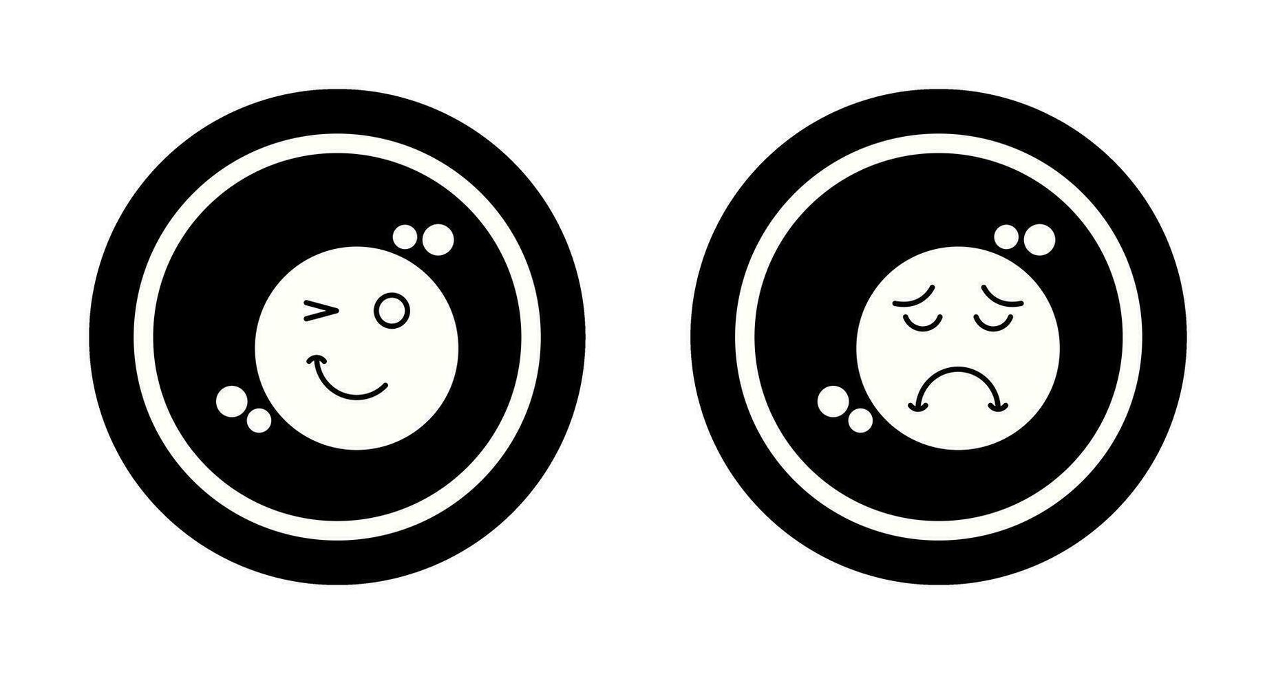 Wink and Sad Icon vector