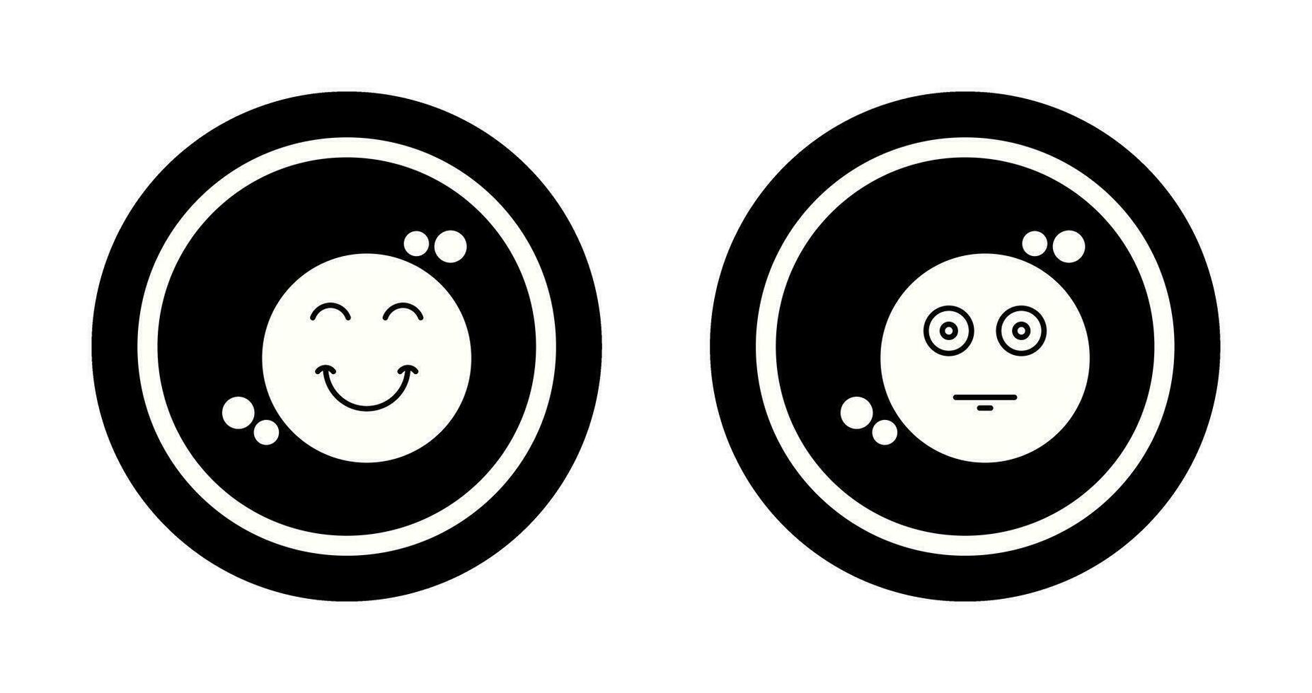 Smile and Neutral Icon vector