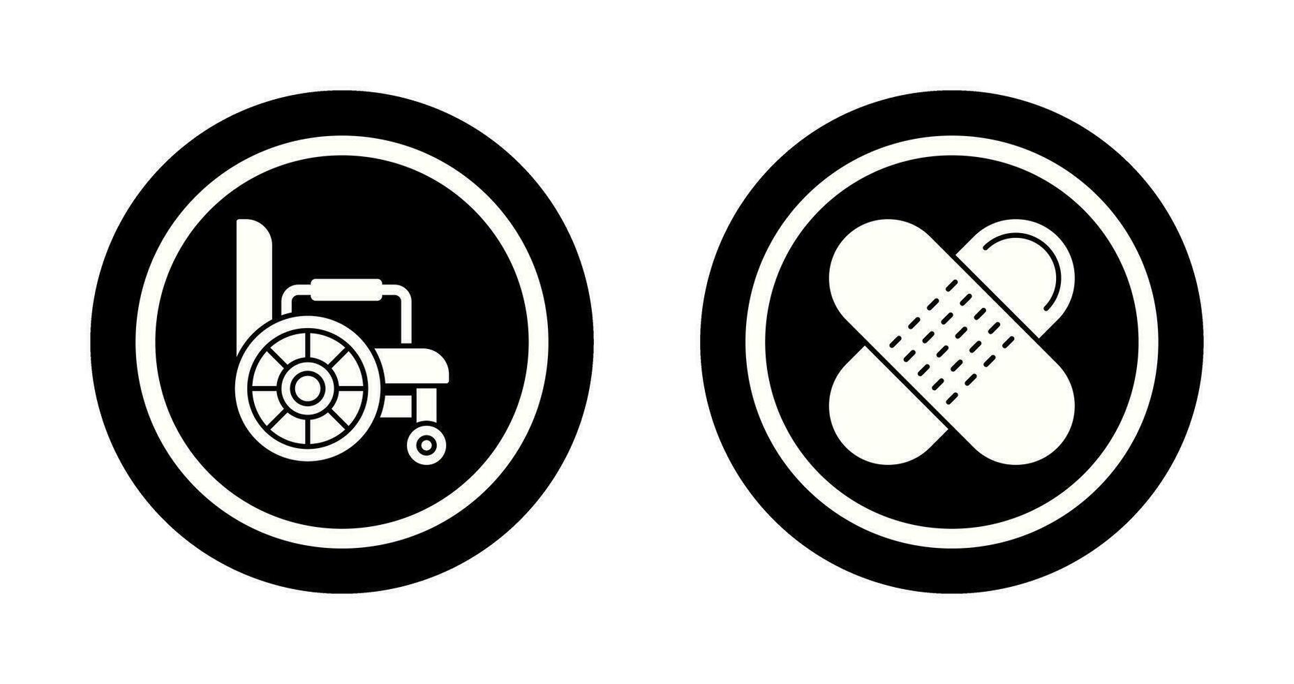 Wheelchair and Bandage Icon vector