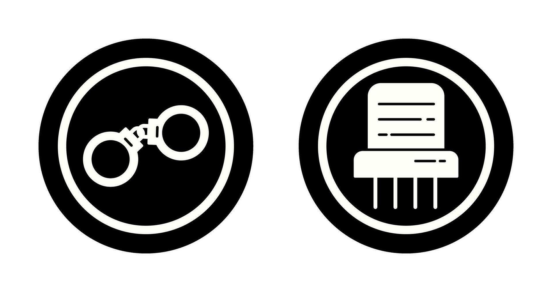 Handcuffs and Paper Shredder Icon vector