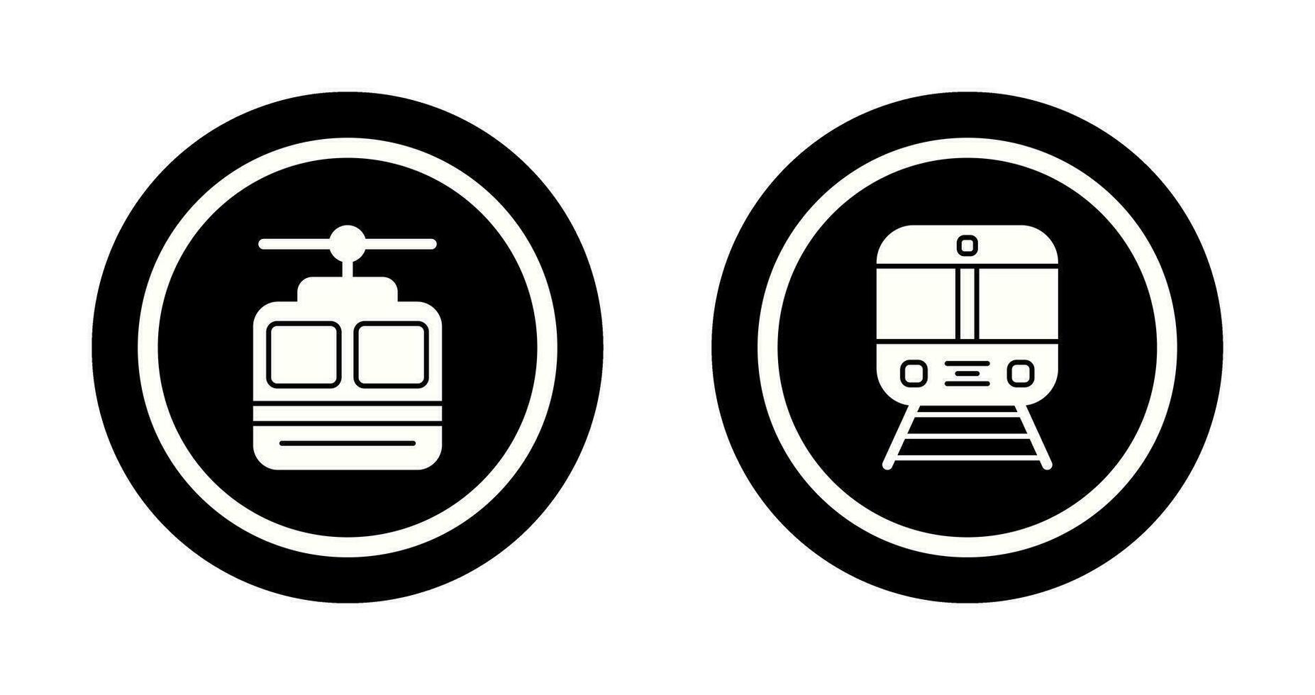 cable coche y tren icono vector