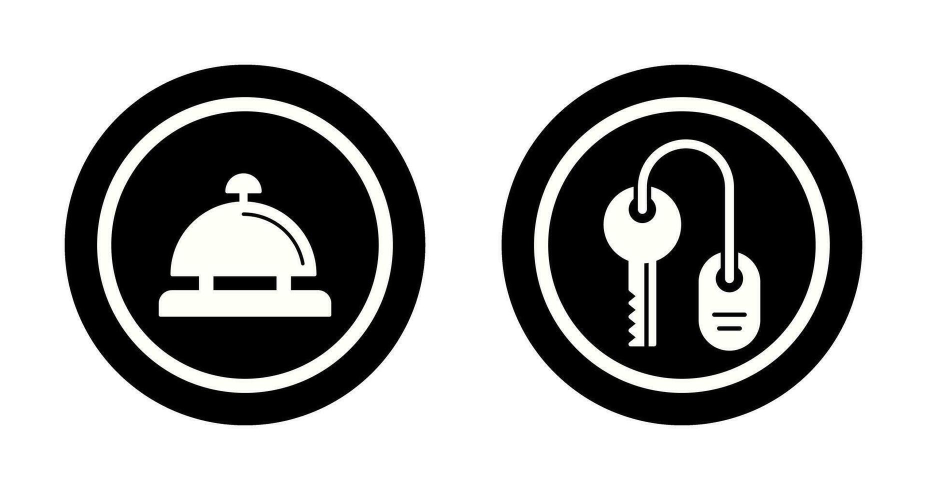 Room key and Desk Bell Icon vector