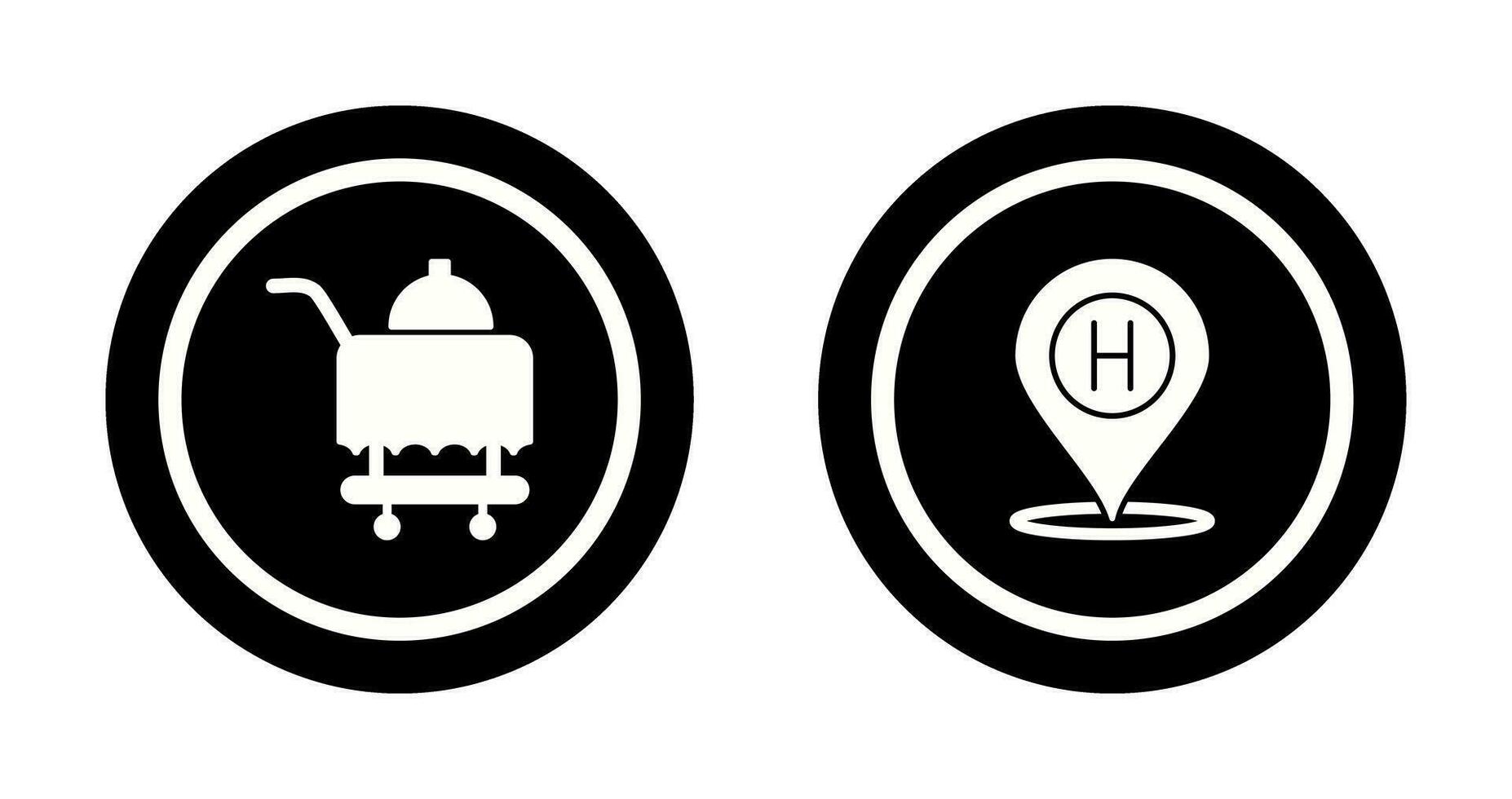 Room Service and Hotel Location Icon vector