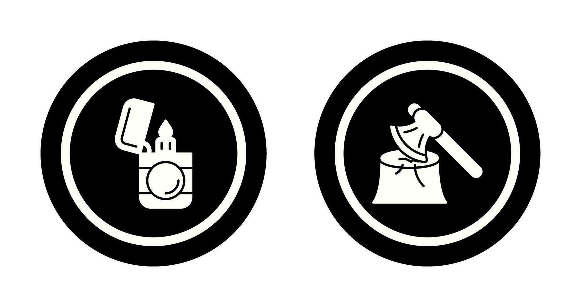 Lighter and Wood  Icon vector