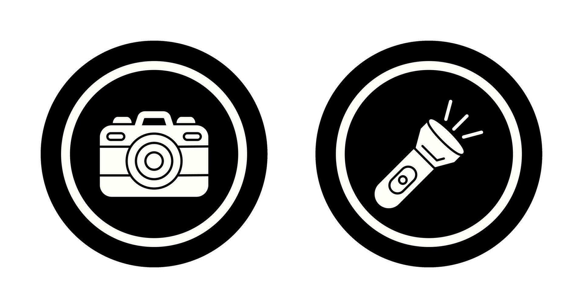 Camera and Flash Light Icon vector