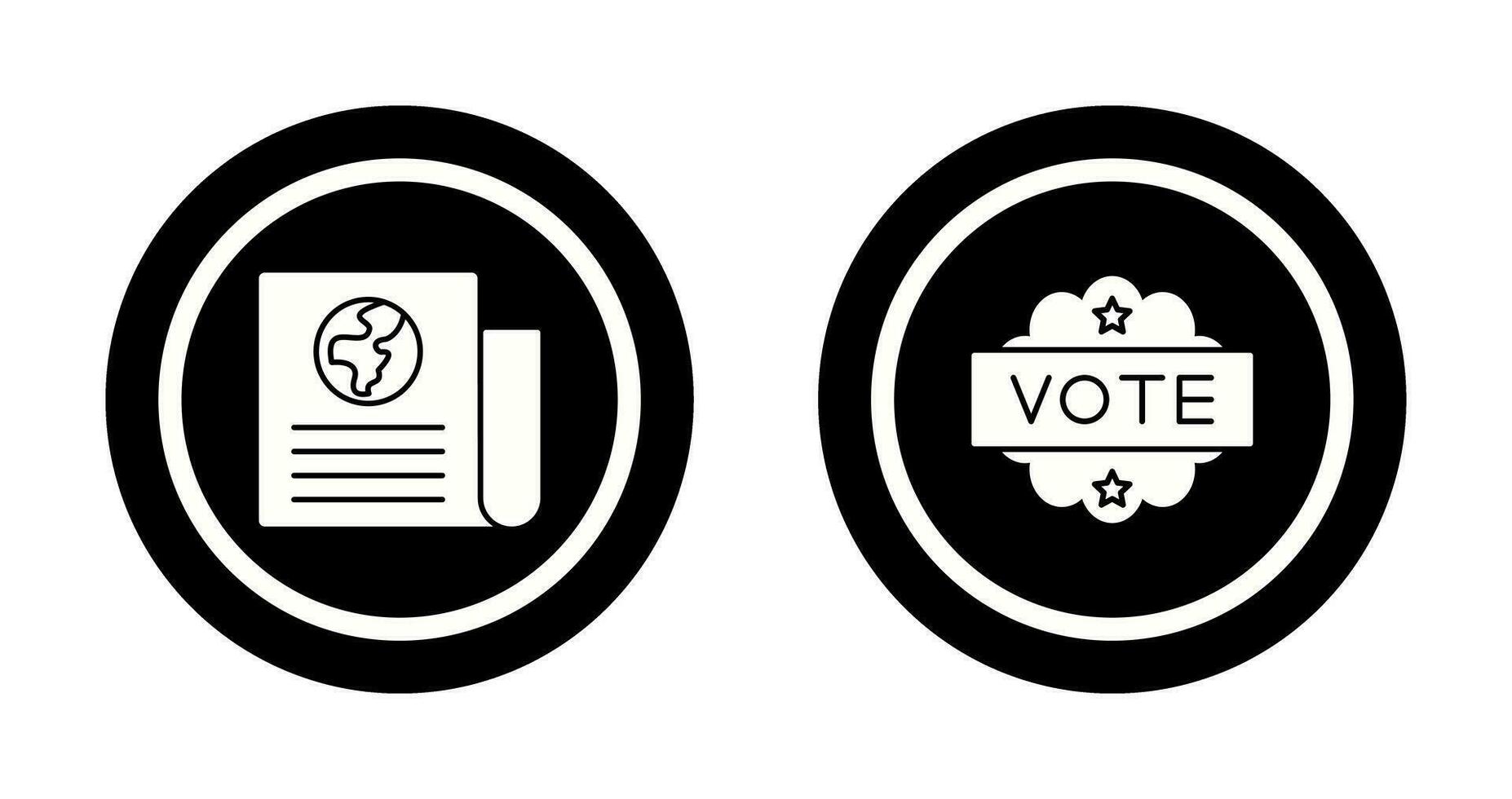 Newspaper and Vote  Icon vector