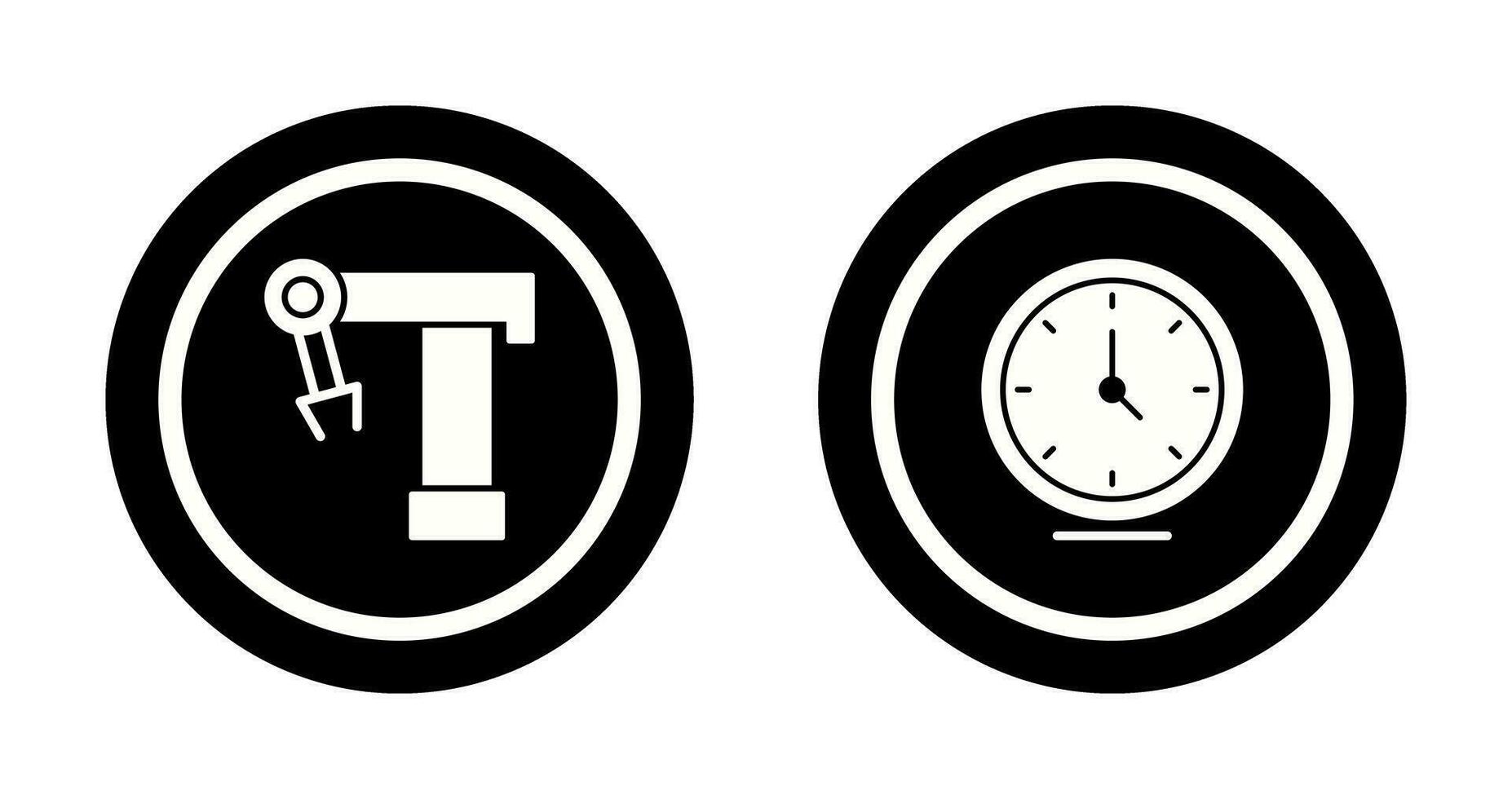 Robotic Arm and Clock Icon vector