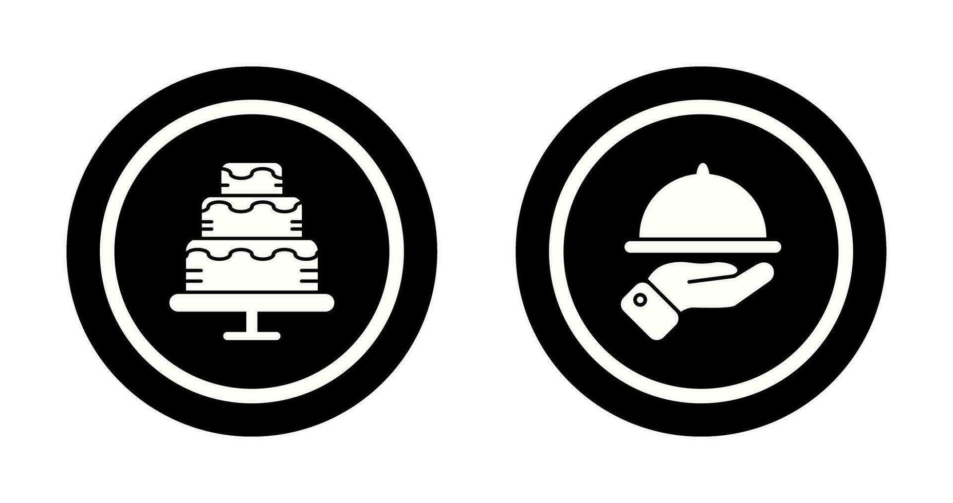 Waiter and Cake Icon vector