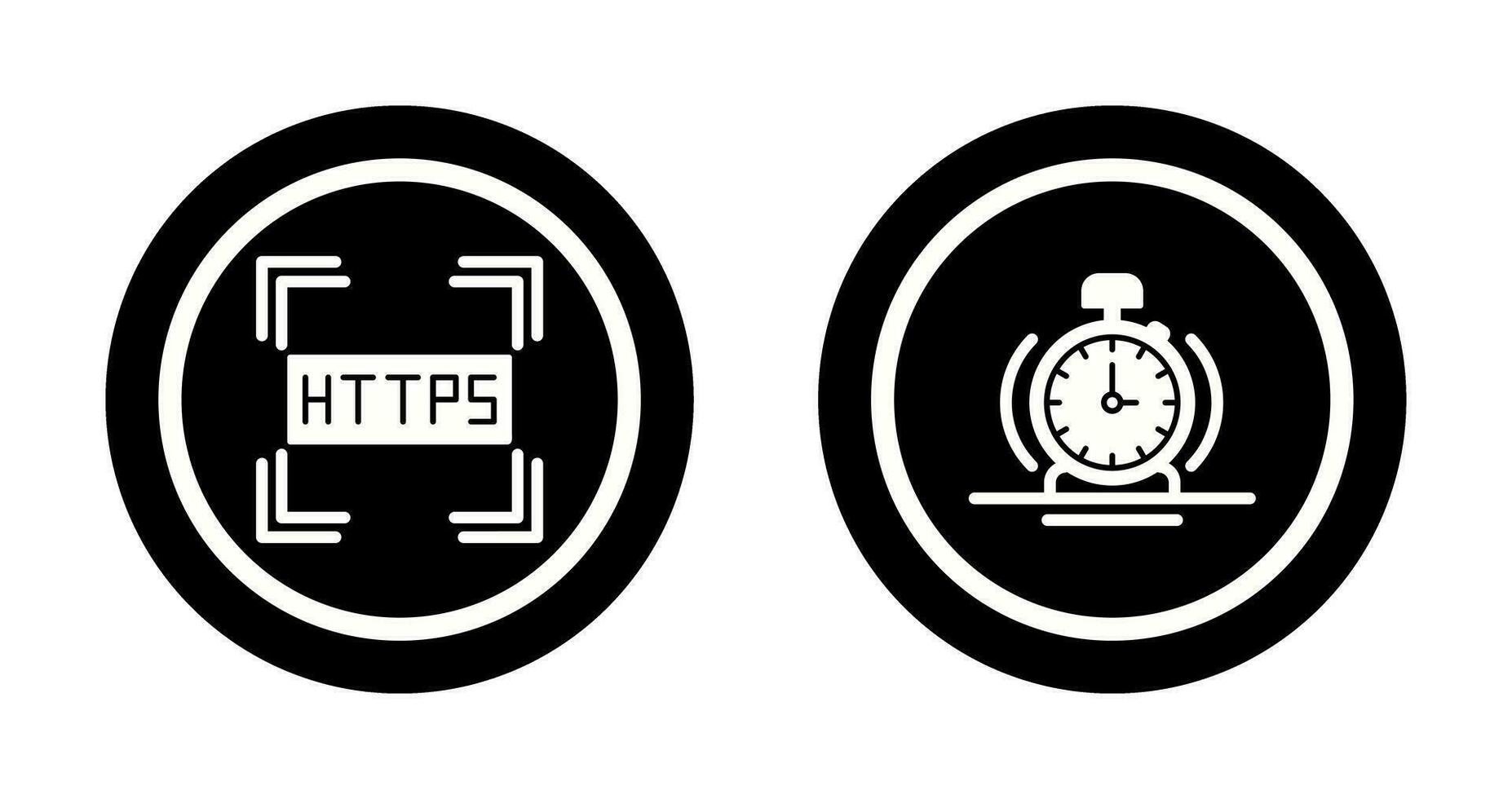 Https and Alarm Icon vector