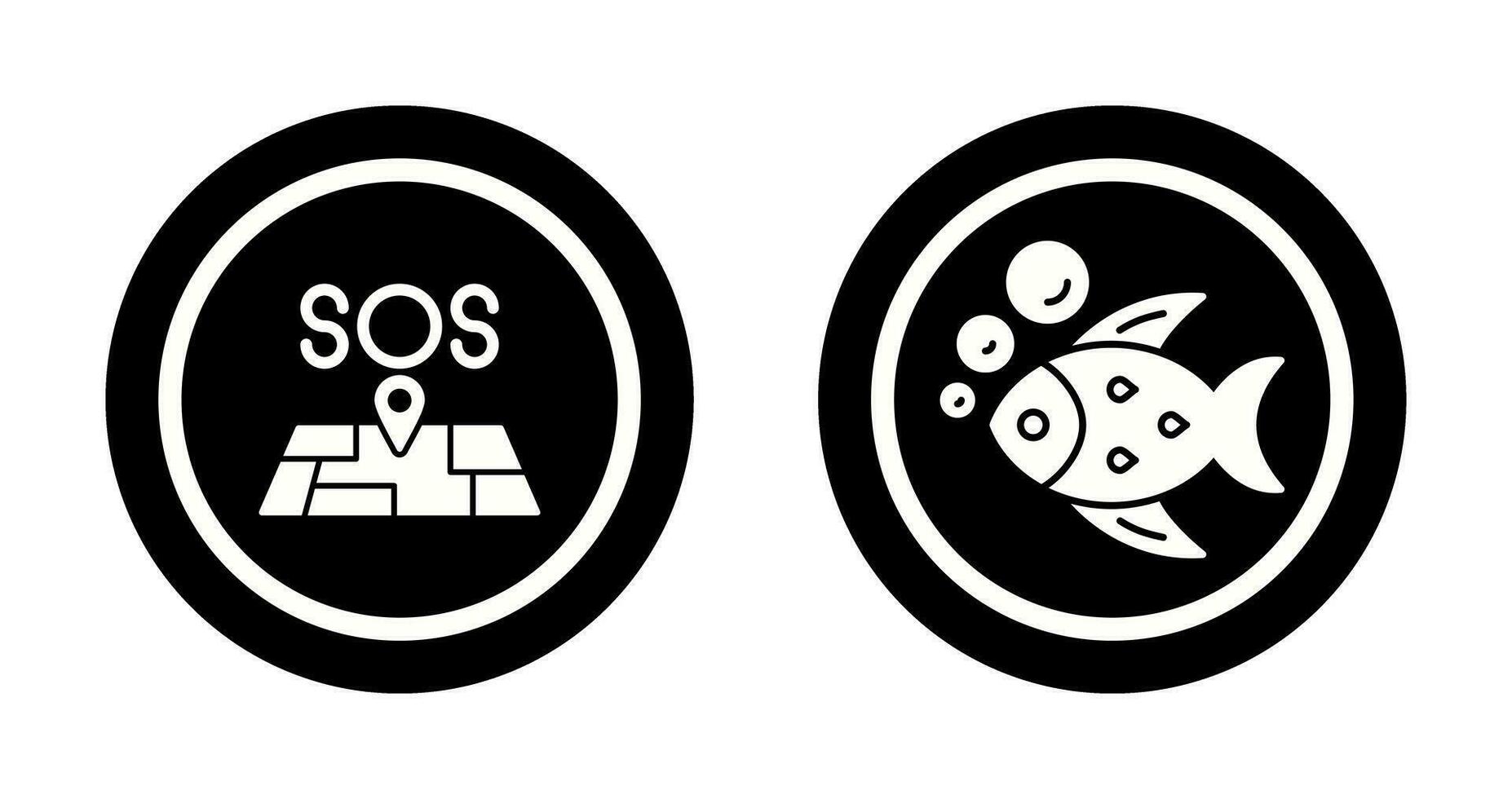 Sos and Fish Icon vector