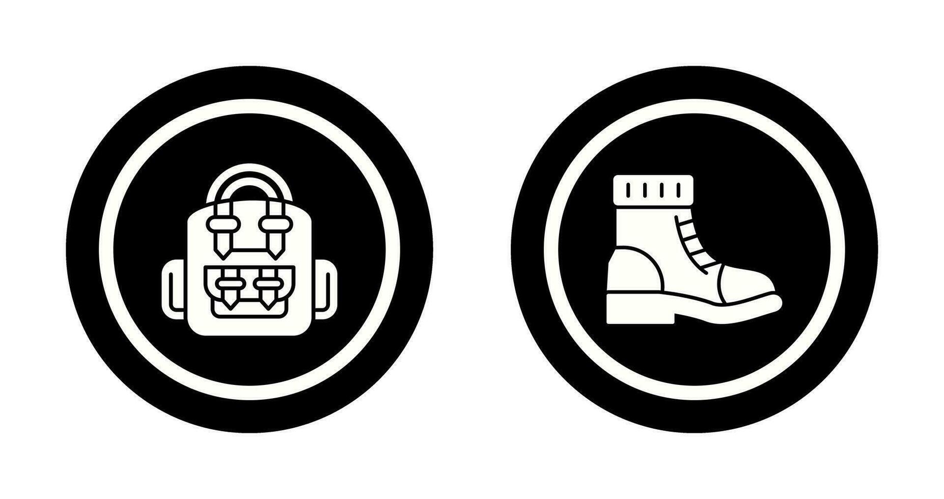 Backpack and Boots Icon vector