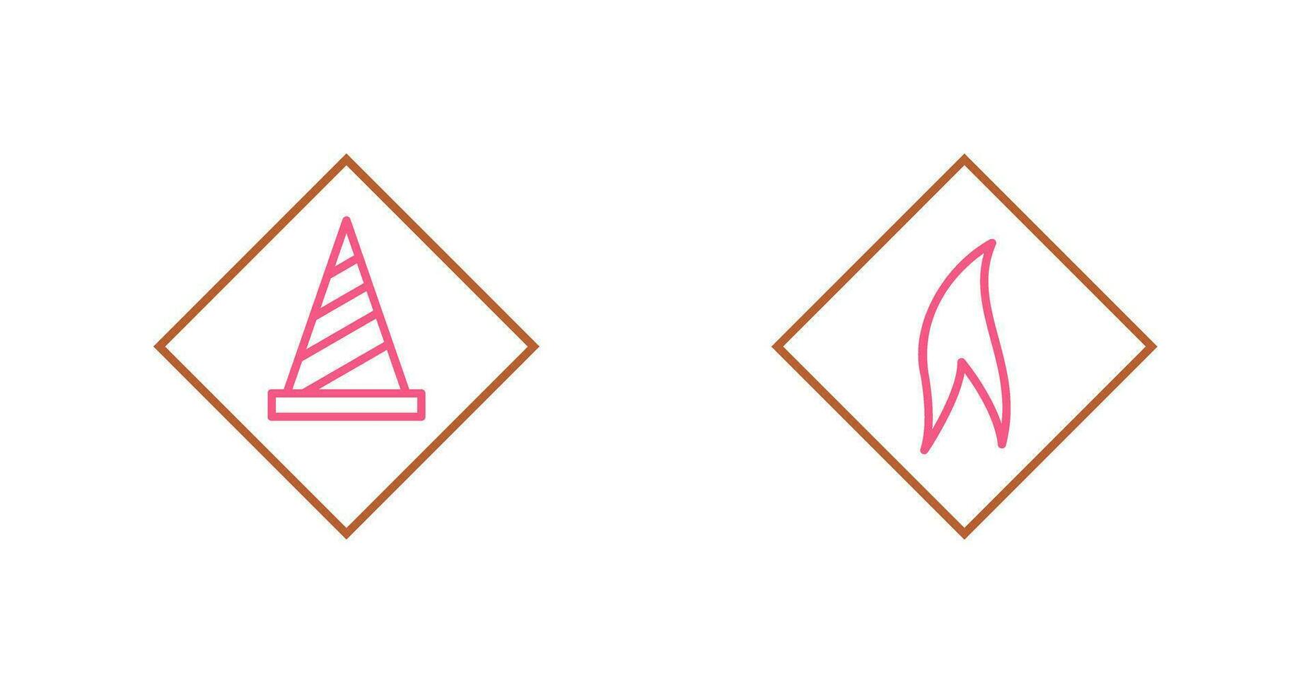 under construction and flammable material  Icon vector
