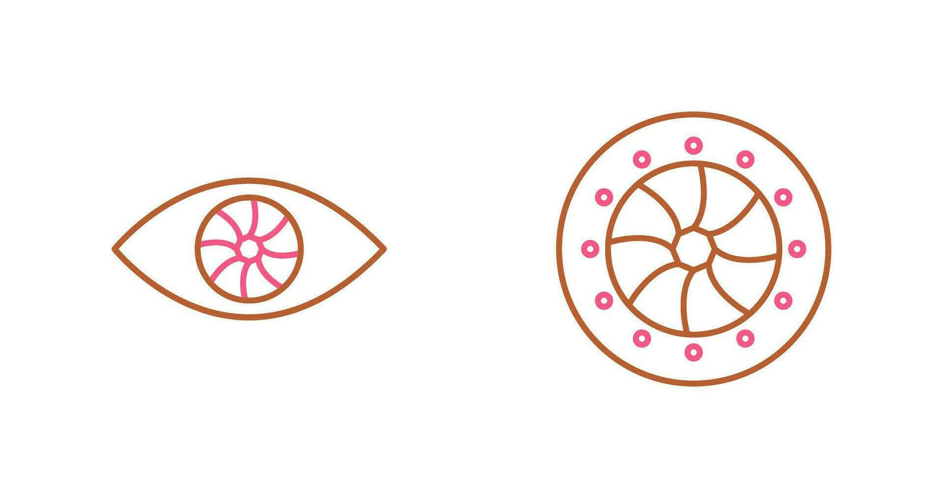 eye and optical diaphram Icon vector
