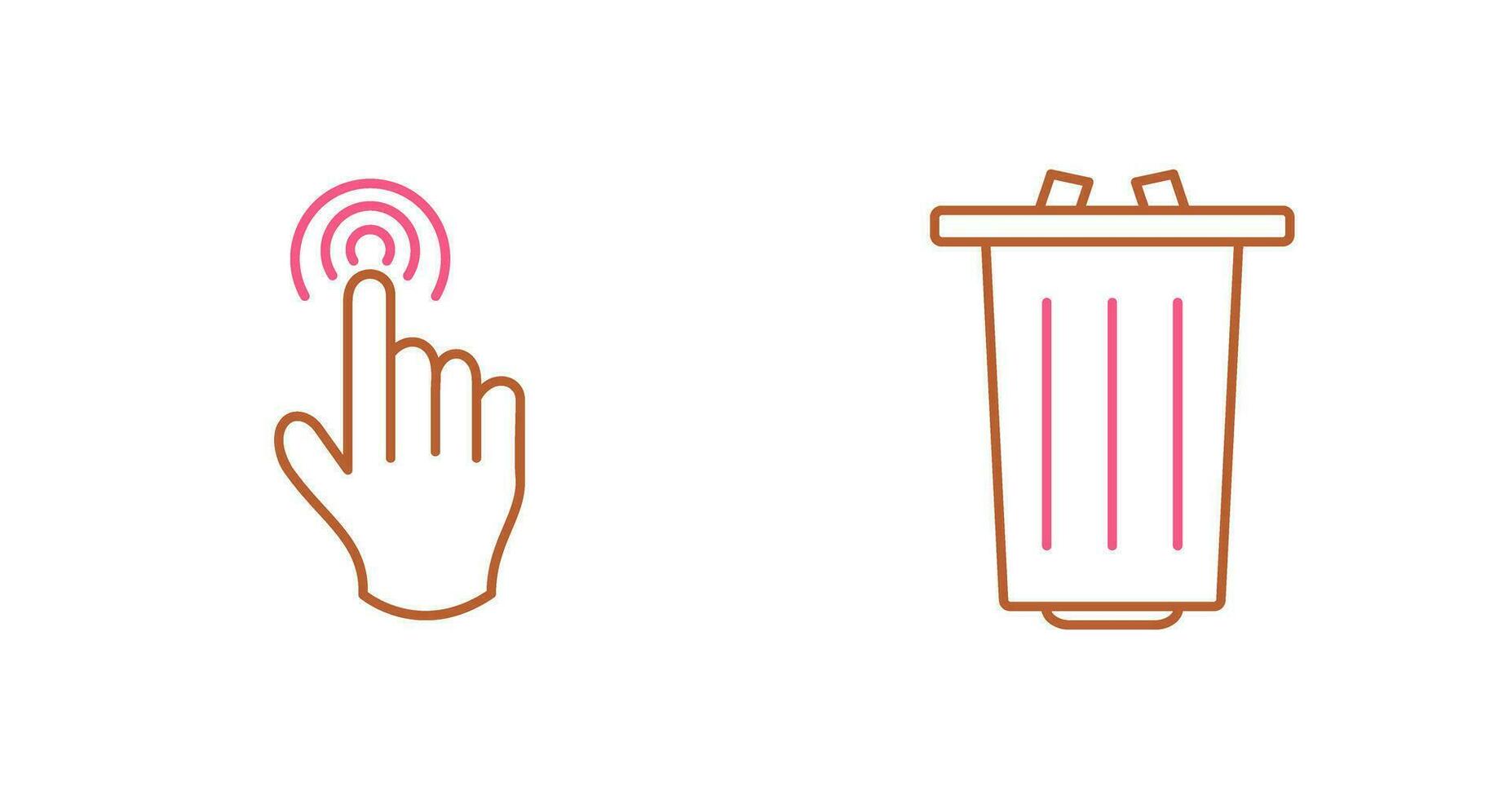 danger of hand press and garbage Icon vector