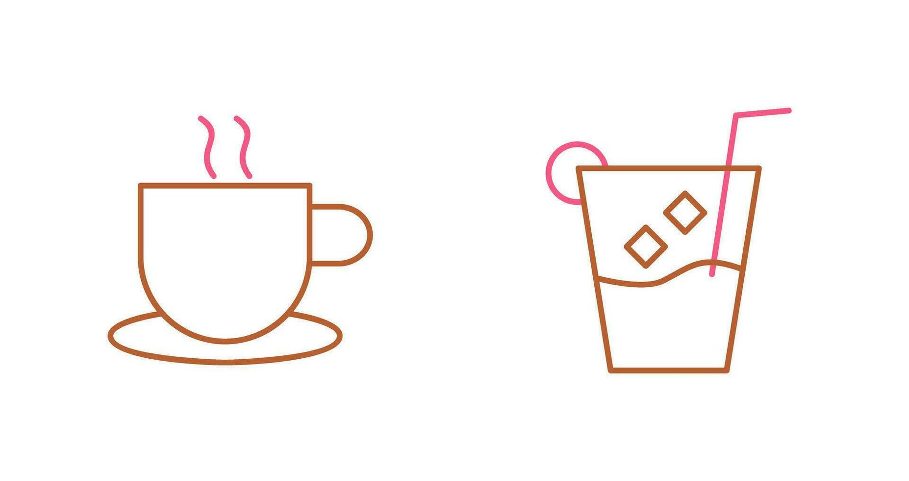 hot coffee and whiskey sour Icon vector