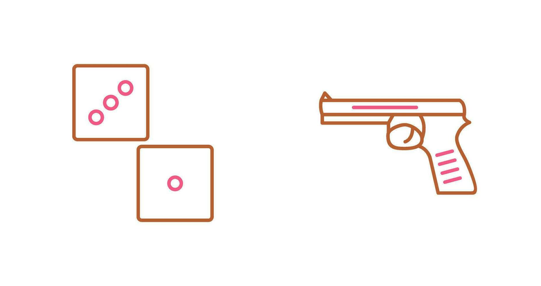 dado y pistola icono vector