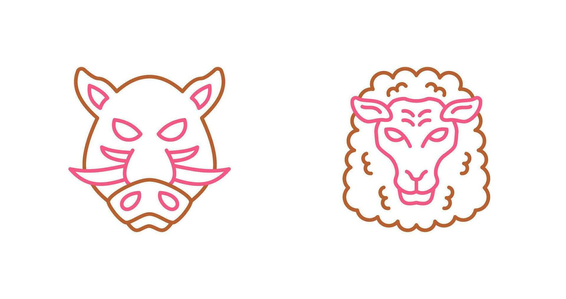 Sheep and Boar Icon vector