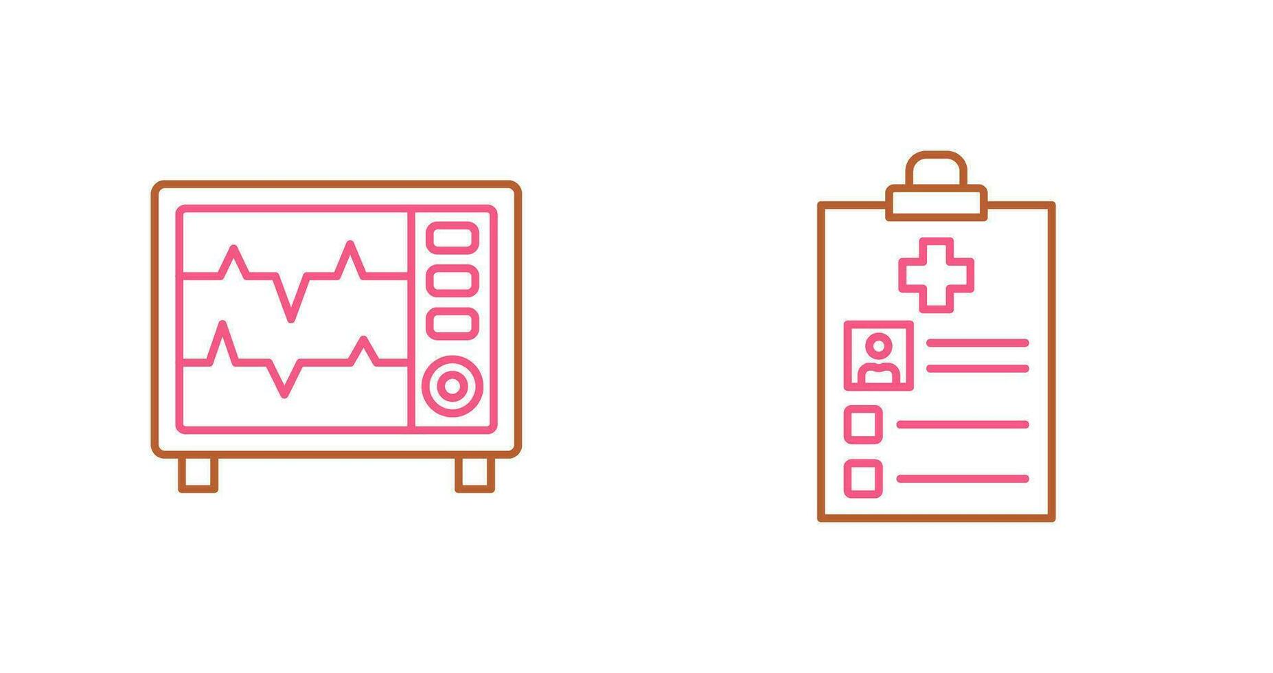 Heart Rate Moniter and Record Icon vector