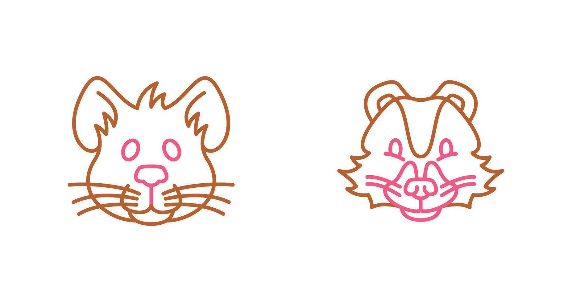 Mouse and Skunk Icon vector