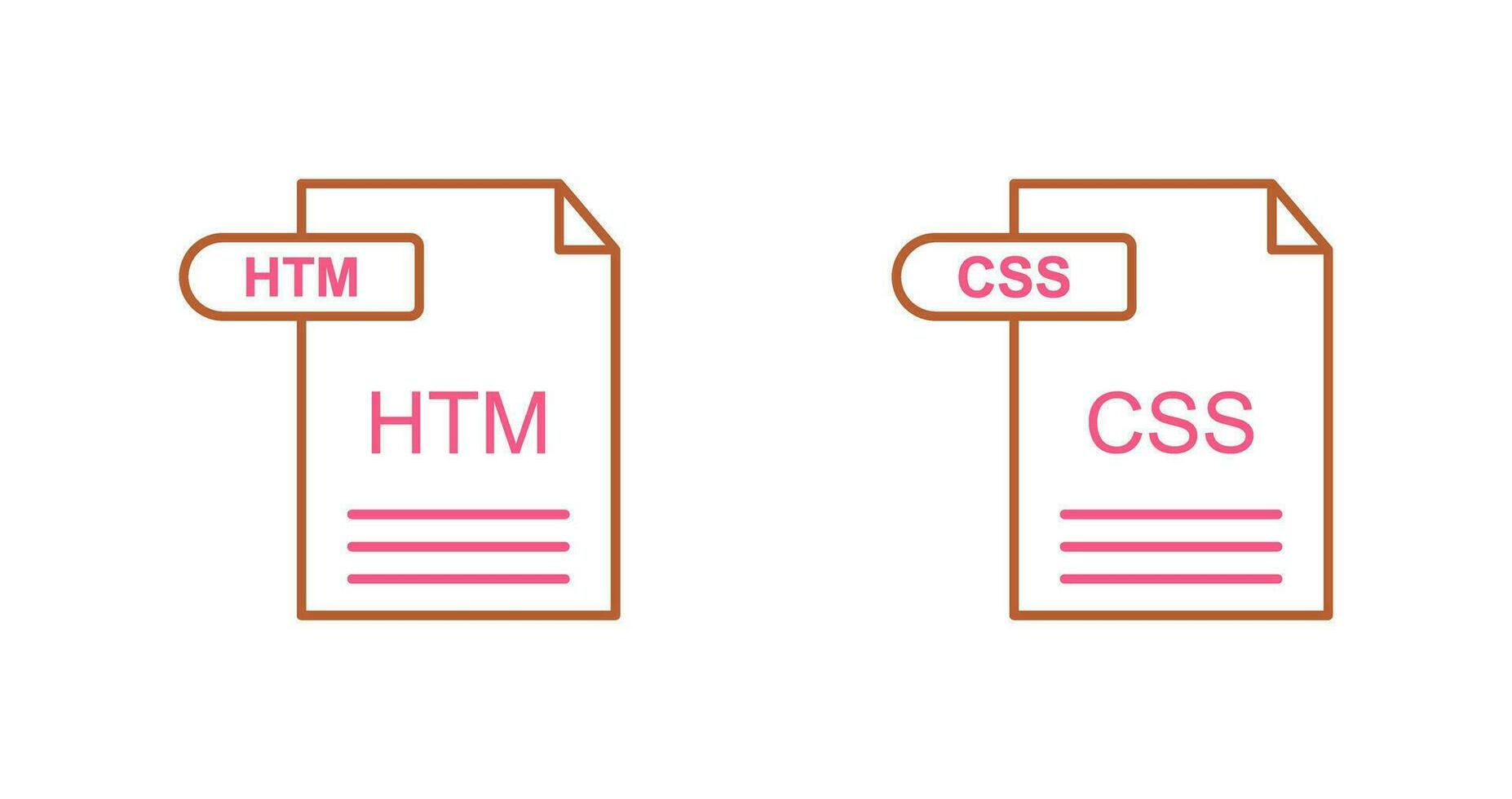 HTM and CSS Icon vector