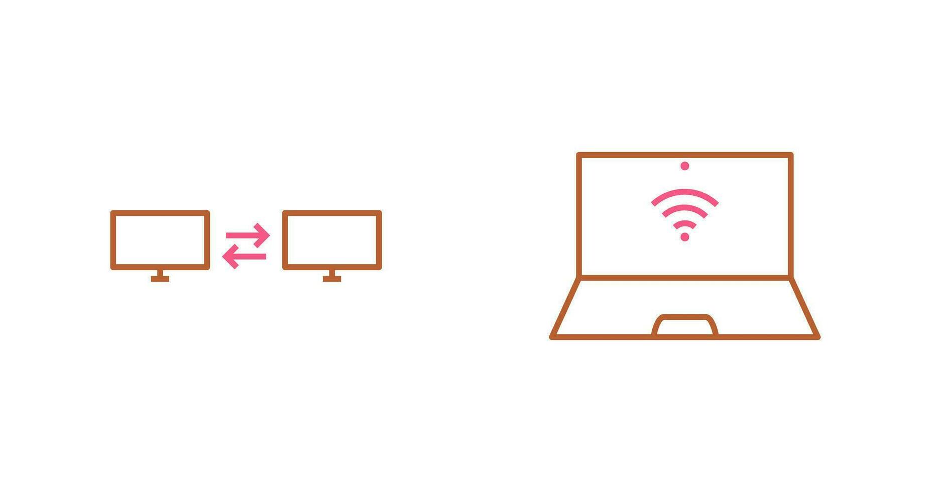 sharing system and connected laptop Icon vector