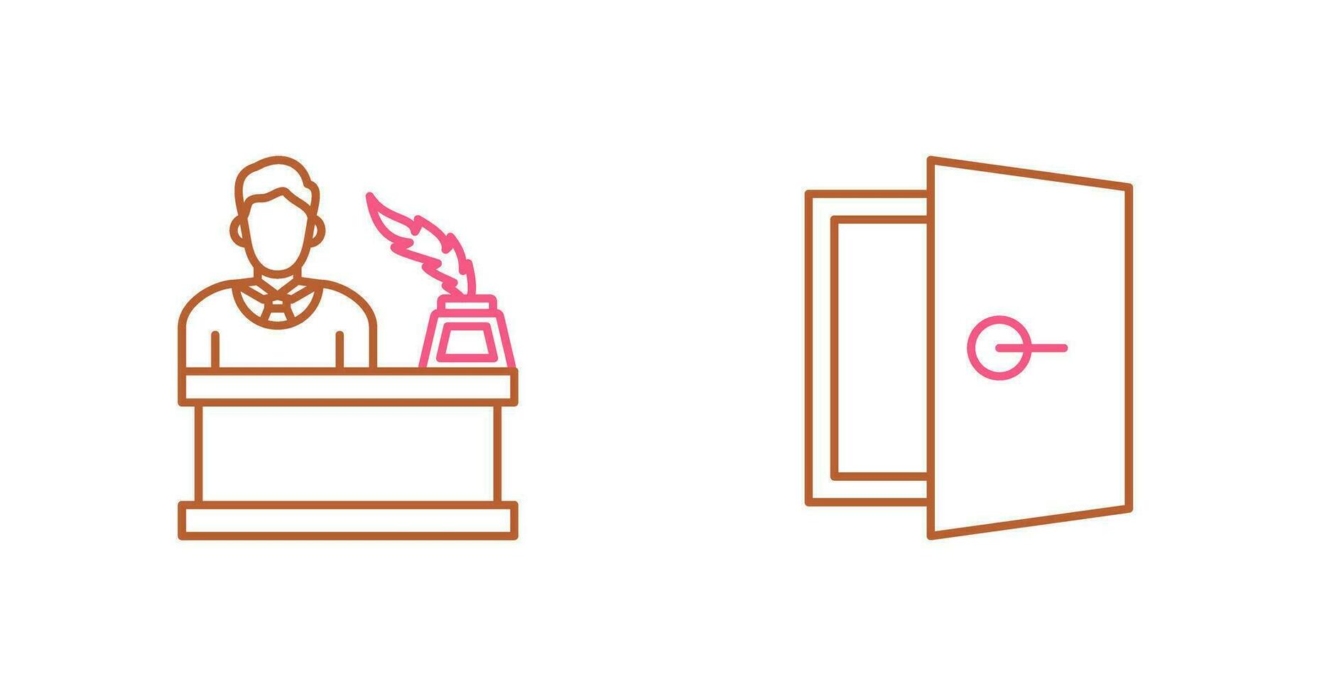 Magistrate and Door Icon vector