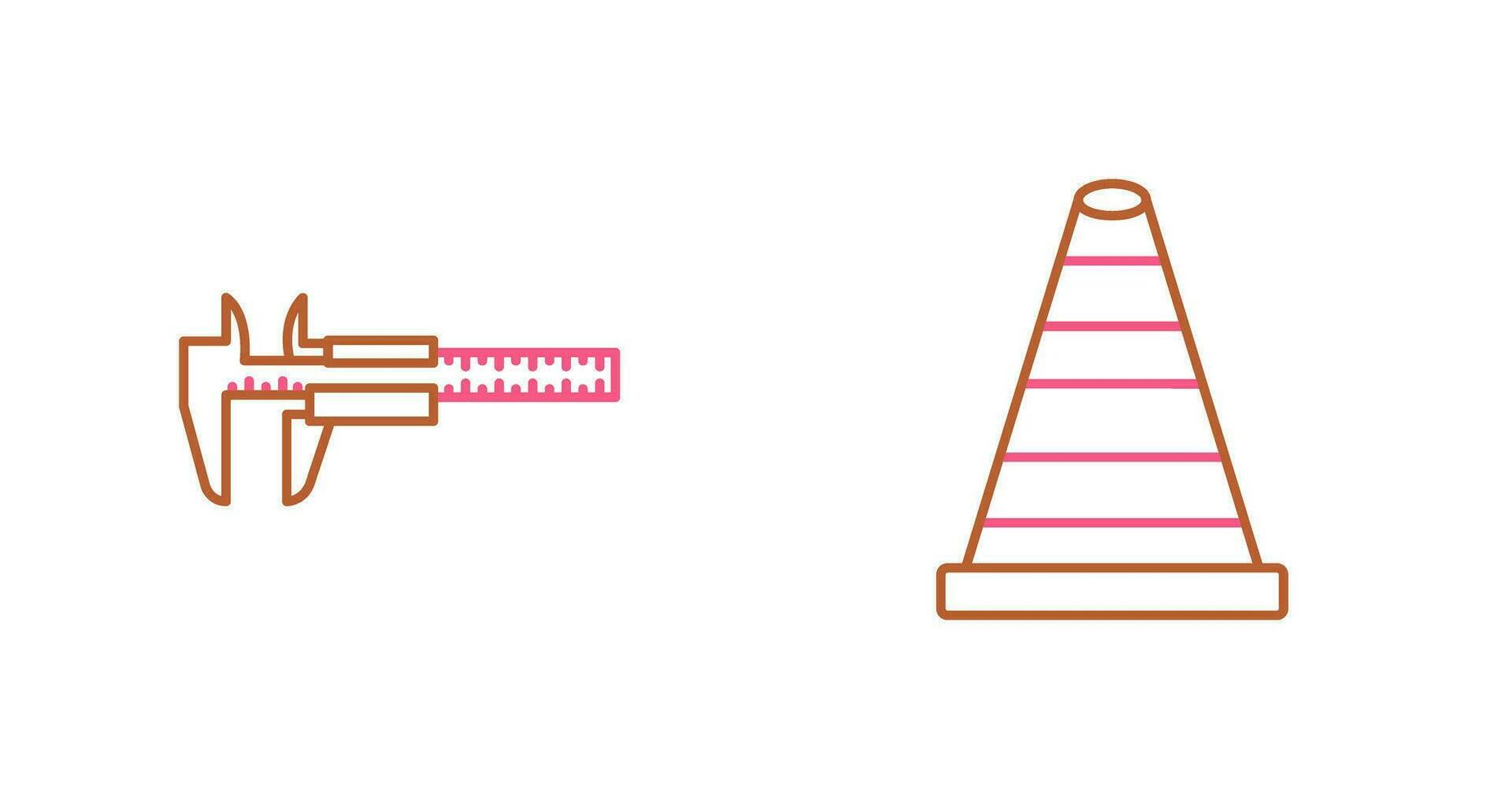 Cone and Calipers Icon vector