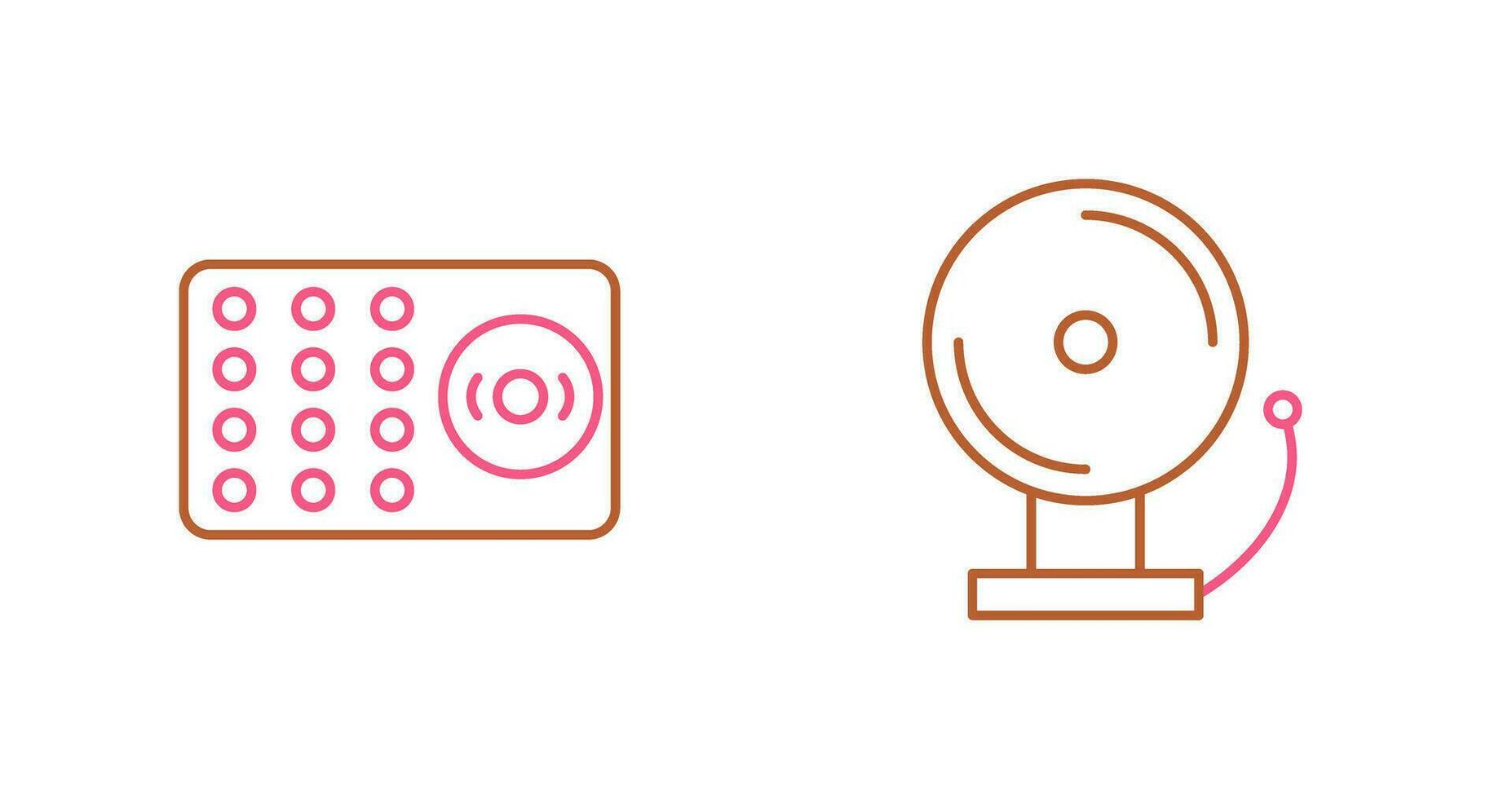 ring alarm and fire alarm  Icon vector