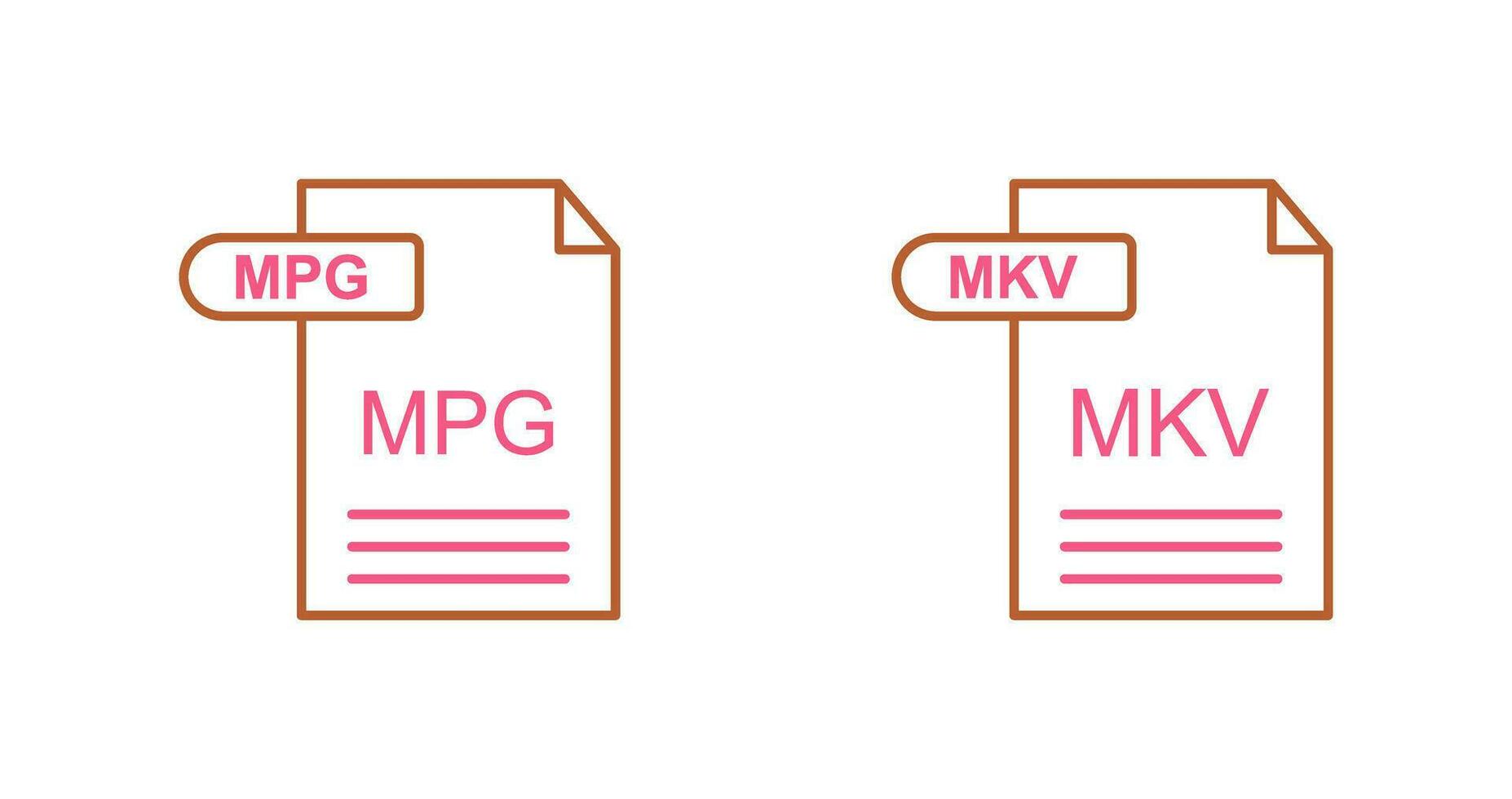MPG and MKV Icon vector
