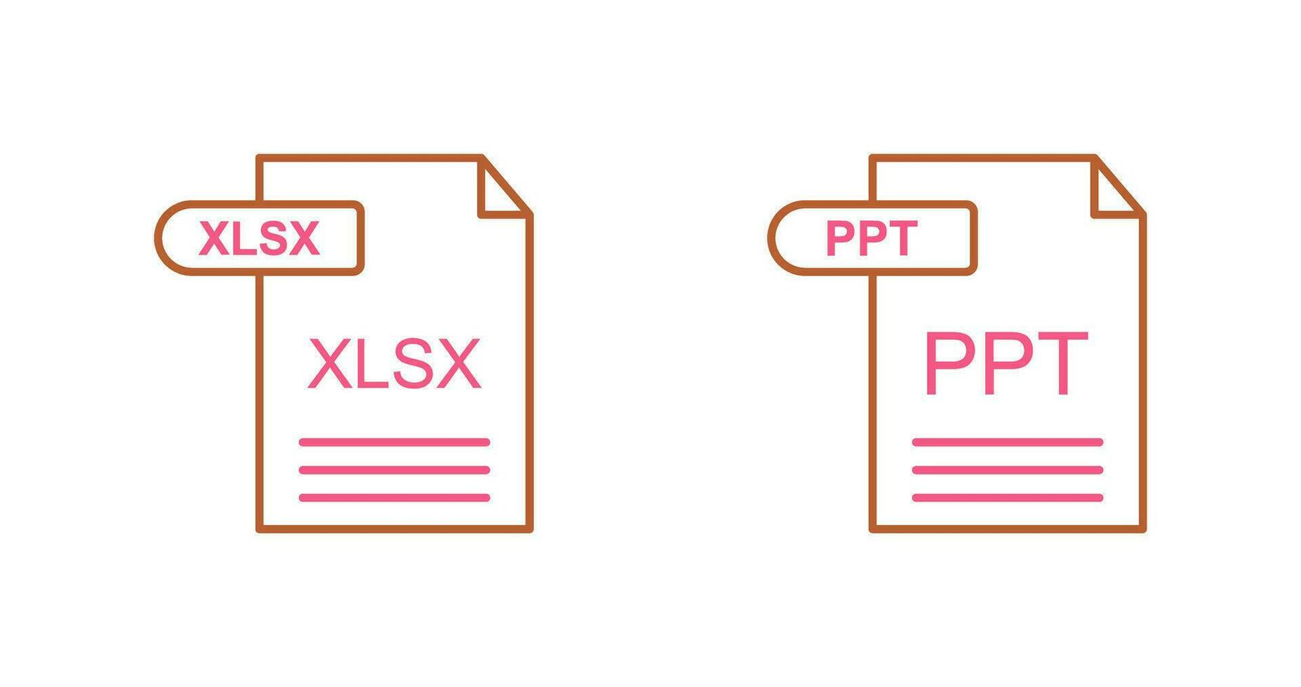 XLSX and PPT Icon vector