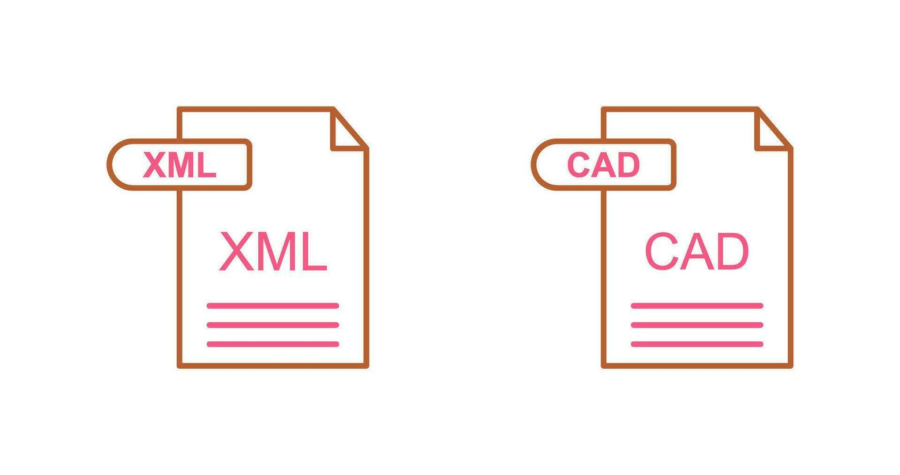 XML and CAD Icon vector