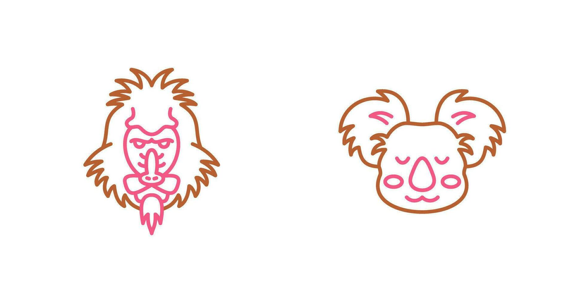 Mandrill and Koala Icon vector