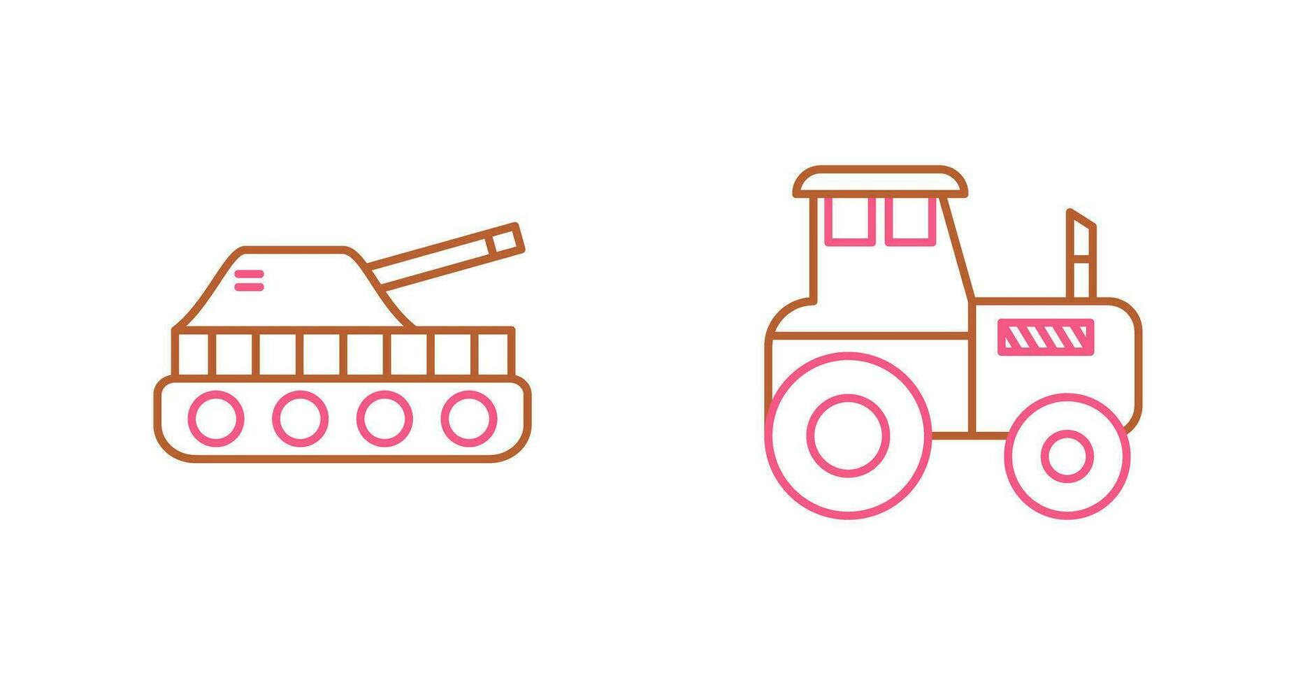 Tank and Tractor Icon vector