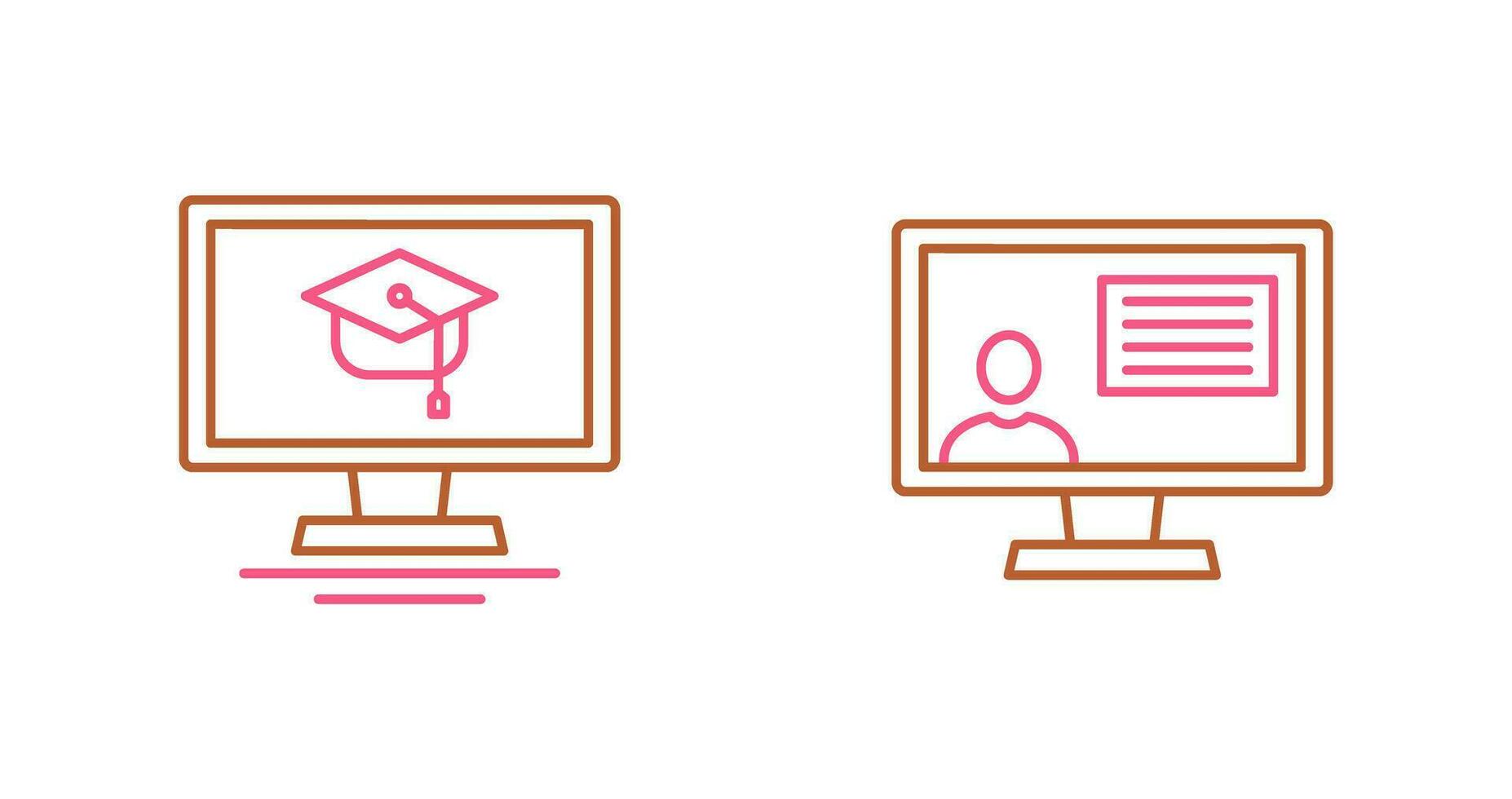 Online Course and distance Icon vector