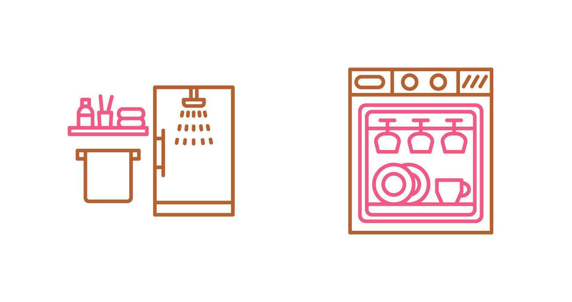 Shower and Dishwasher Icon vector