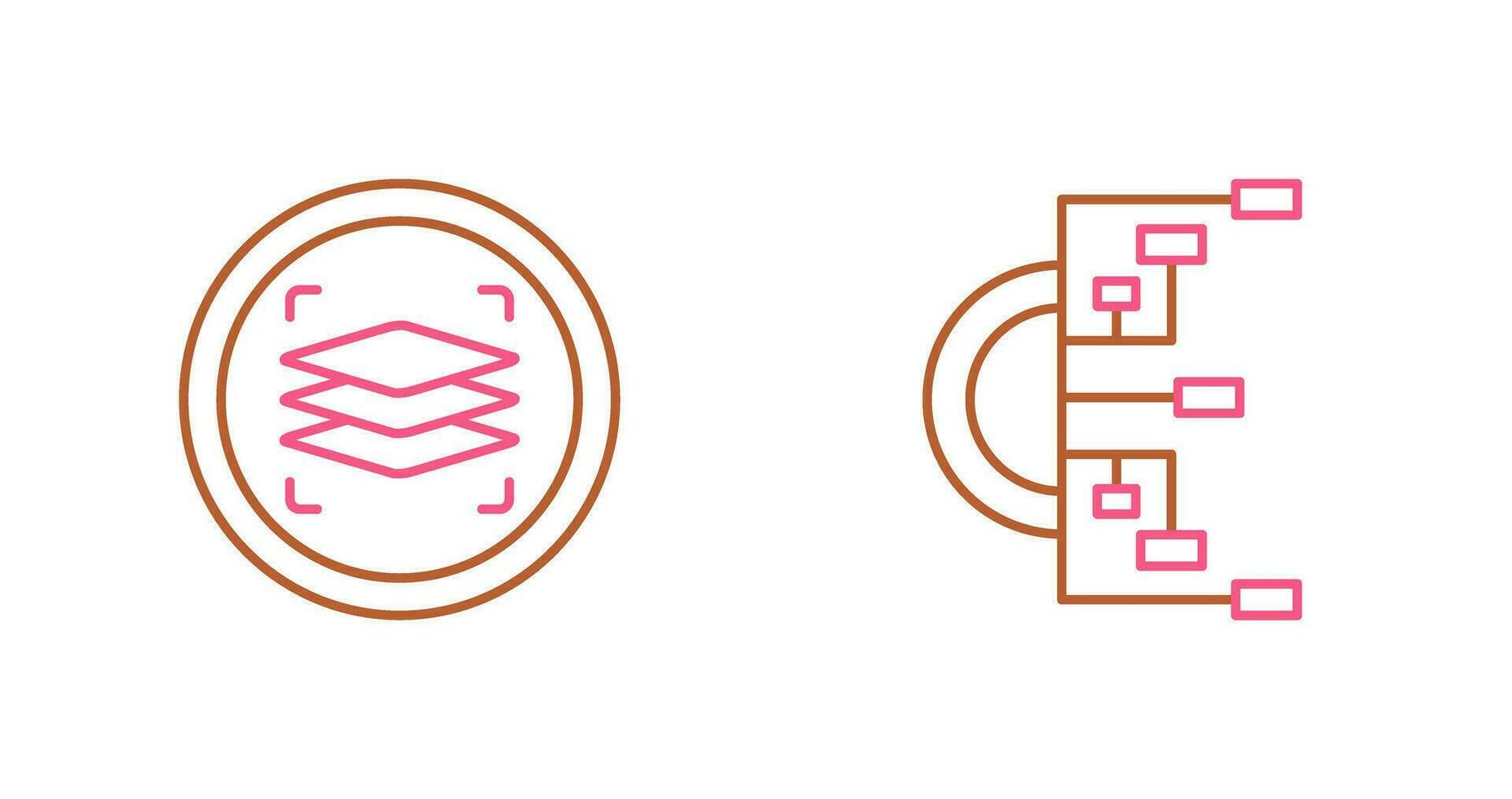 Layers and Flowchart Icon vector