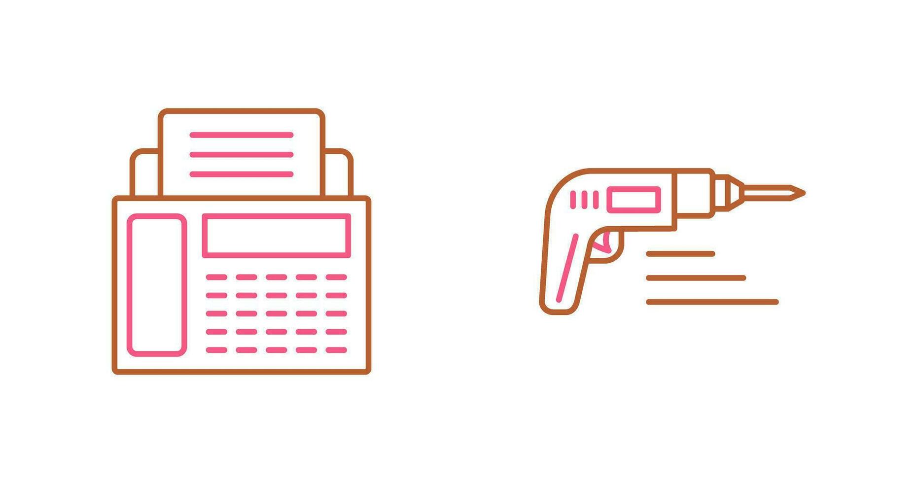 Fax Machine and Drill Icon vector