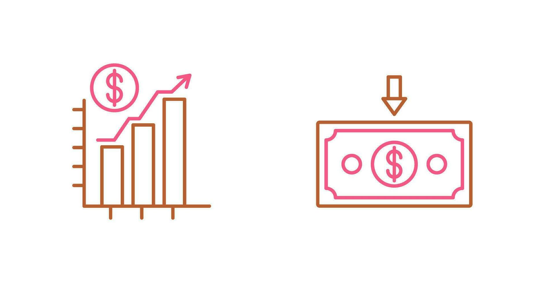 Chart Up and Money Down Icon vector