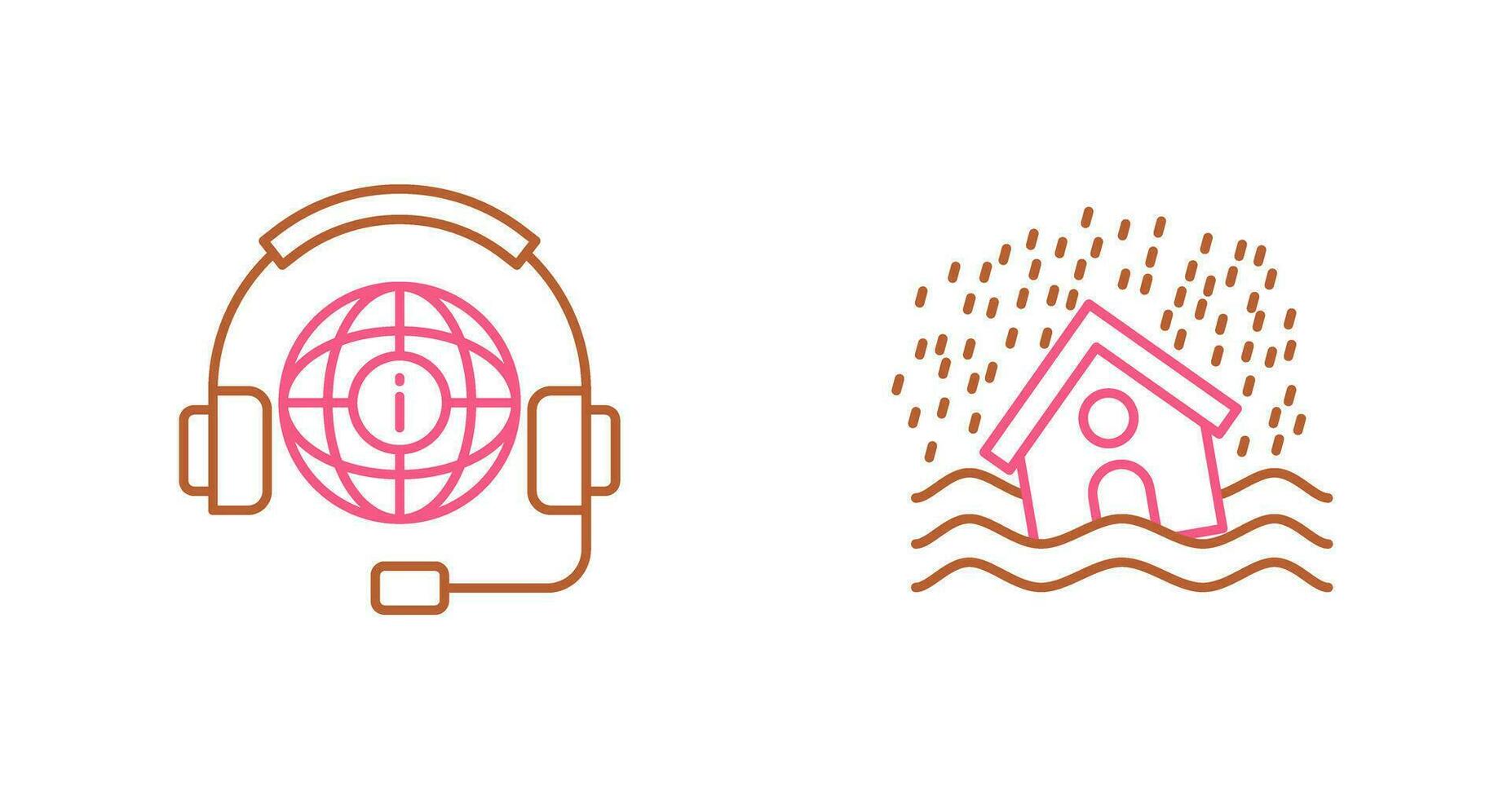 Call Center and Disaster Icon vector