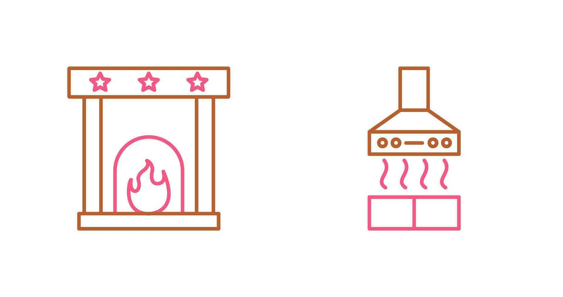 Fireplace and Extractor Hood Icon vector