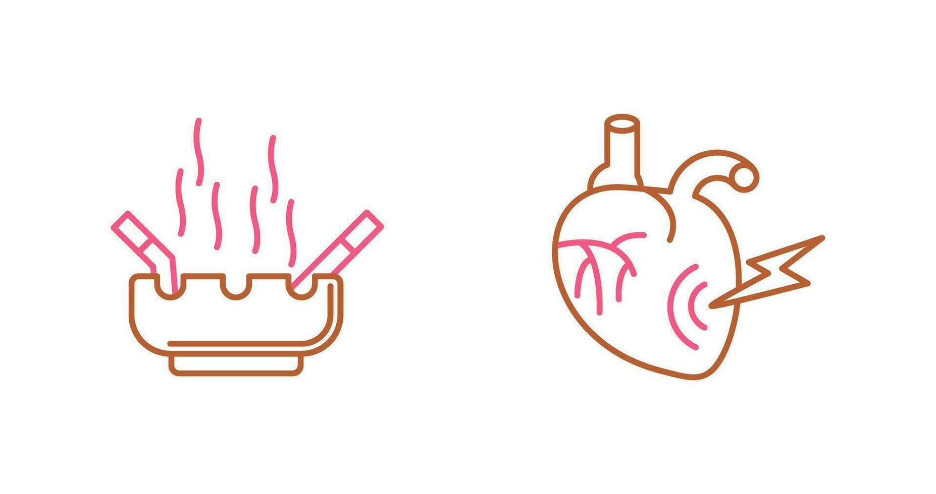 Heart Attack and hashtray Icon vector